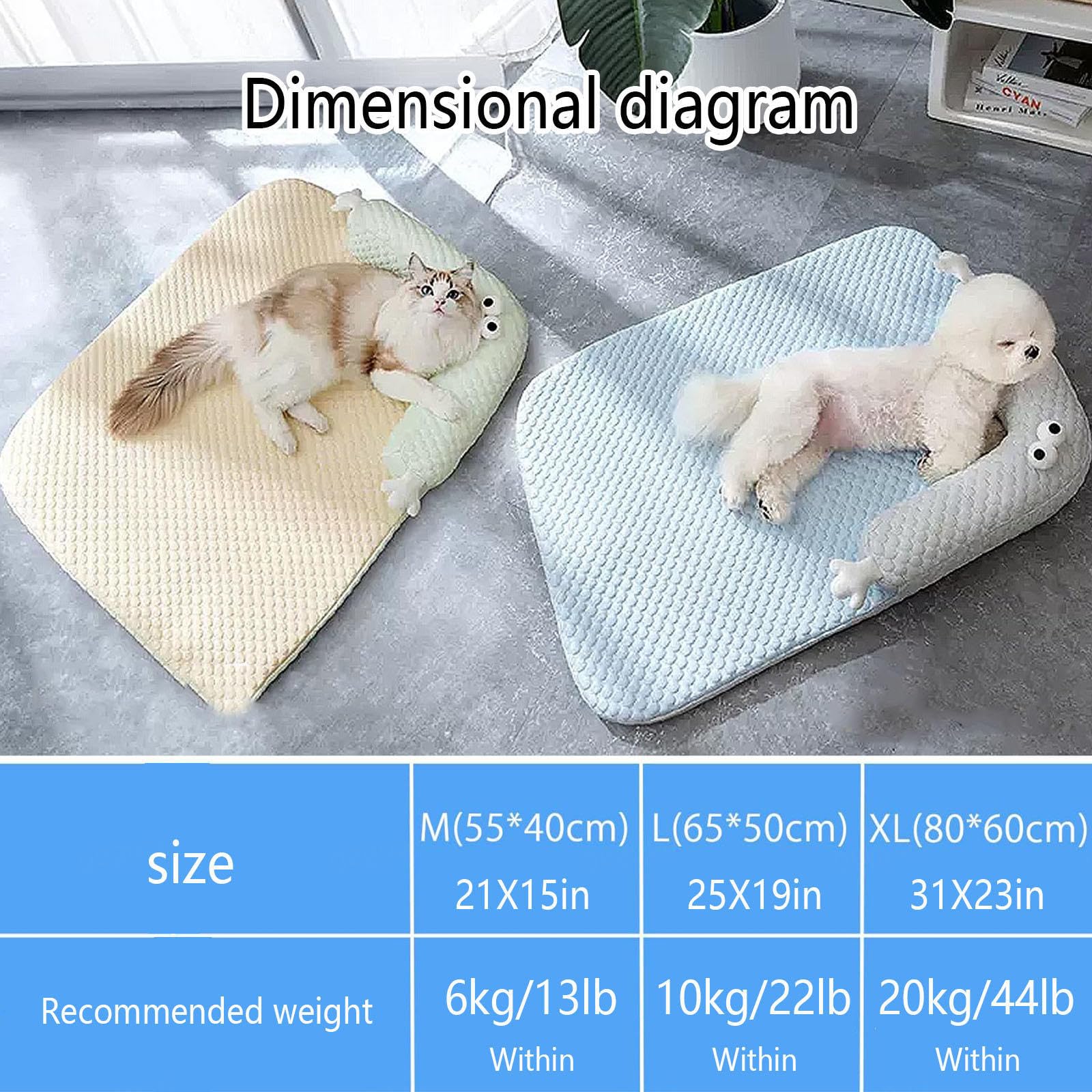 Tappetino Refrigerante per Cani Sfoderabile E Lavabile, Letto per Cani con Lati Rialzati Tappeto Refrigerante per Gatti per L'Estate per Il Raffreddamento degli Animali,Yellow-XL