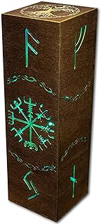 Vegvisir Symbol Night Lamp | Tree Of Life Shadow Lamp | Nordic Viking Style Desk Bedside RGB LED Lamp | Viking Runes Vegvisir Runic Symbol