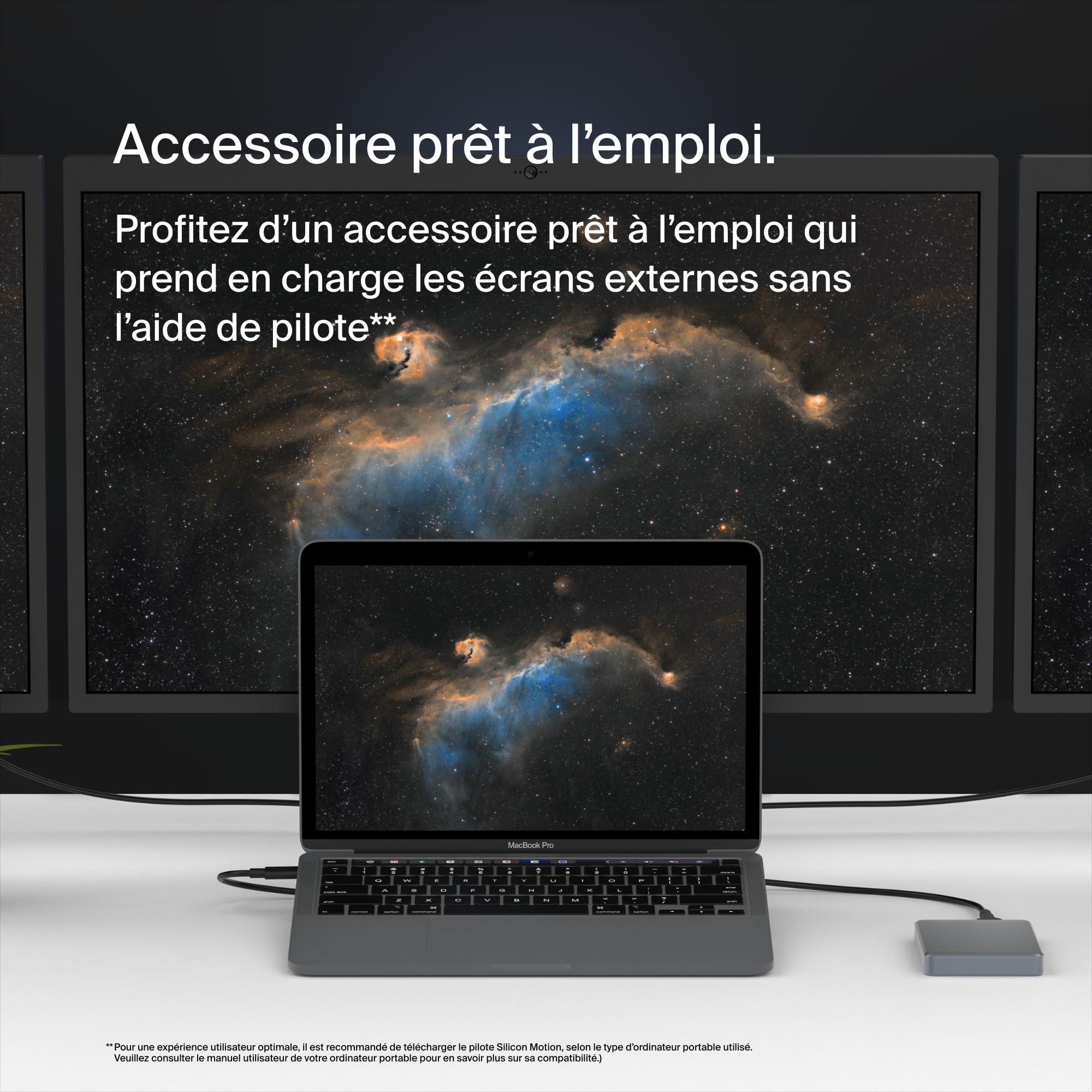 Belkin Connect Station d'accueil USB-C 11-en-1 Dock Pro (prise en charge de 3 moniteurs, Silicon Motion, Macbook, Windows, Chromebook, PD de 100 W, transfer de 10 Gbit/s, Ethernet de 2,5 Gbit/s, noir)