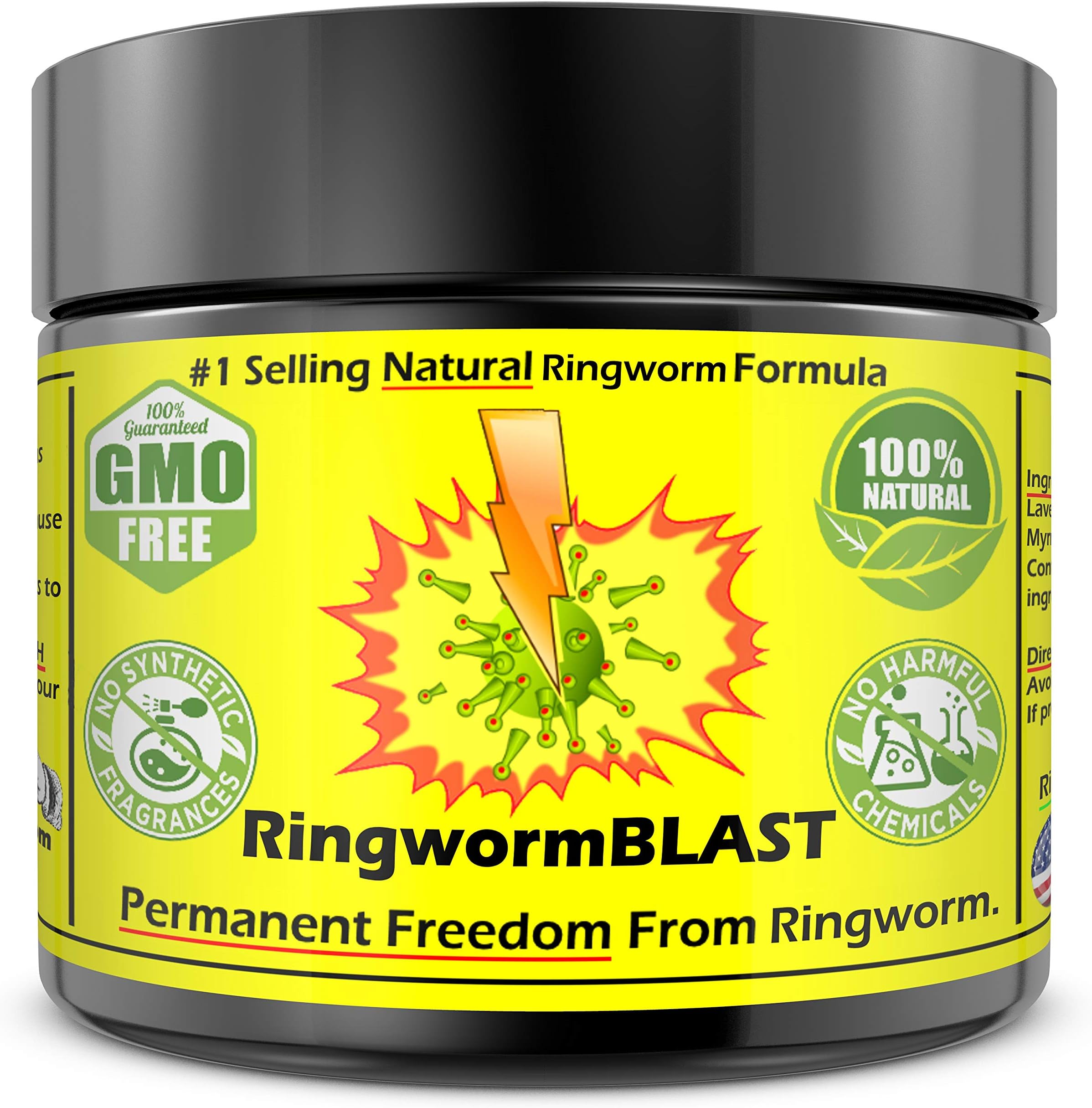 Ringworm Relief Fast Cream Ointment Dermatologist & Lab Tested Better Than Shampoo Adults and Kids Natural Extra Strength No Paraben No Chemicals Hypoallergenic