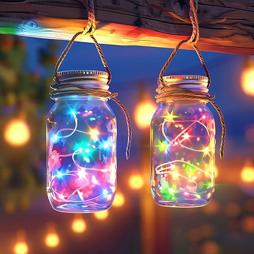 Miniatura 5 de Multicolored Fairy String Lights, 33 Ft 100 Led Waterproof Starry Firefly String Lights Plug in on Silver Wire, Perfect for Crafts DIY Christmas