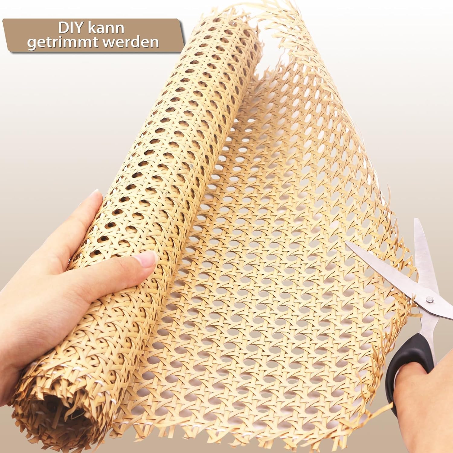 Wiener Geflecht, Rattan Gurtband 50 x 300cm Schimmelfest, PE Wabengeflecht Stuhlflechtrohr, Wasserdicht Handgemachtes Rattan Kunsthandwerk Möbeldekoration für Möbel, Stühle, Schränke