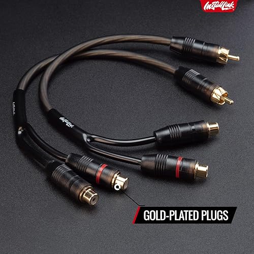 Miniatura 8 de Install Link Cable de audio RCA para subwoofer o cable estéreo, adaptador Y de 1 macho a divisor de 2 hembras, paquete de 2