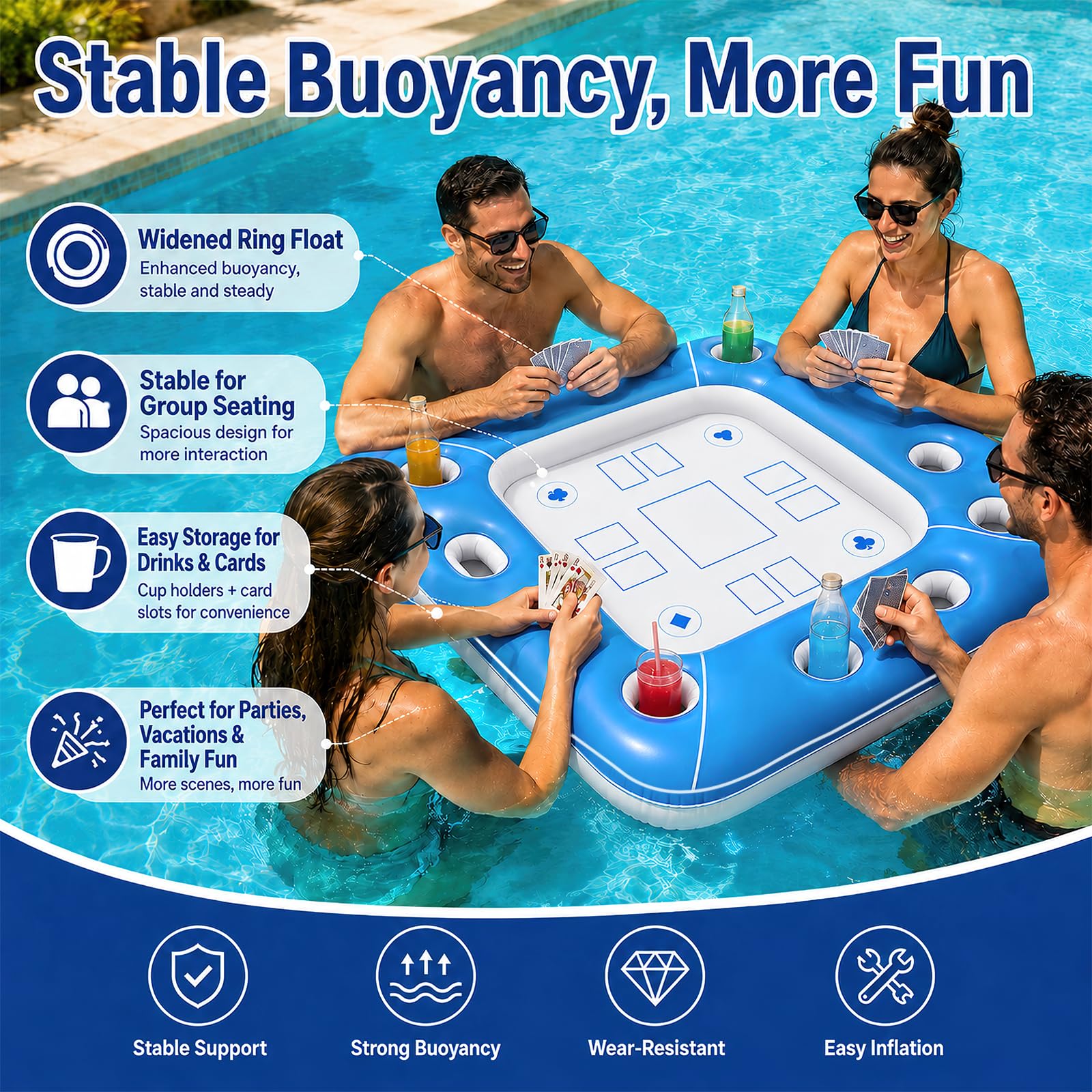 Support Gonflable pour Bier-Pong, Jeu de Piscine Flottant, Porte-Gobelet Gonflable en Triangle Support Gonflable pour Bier-Pong, Jeu de Piscine Flottant, Porte-Gobelet Gonflable en Triangle