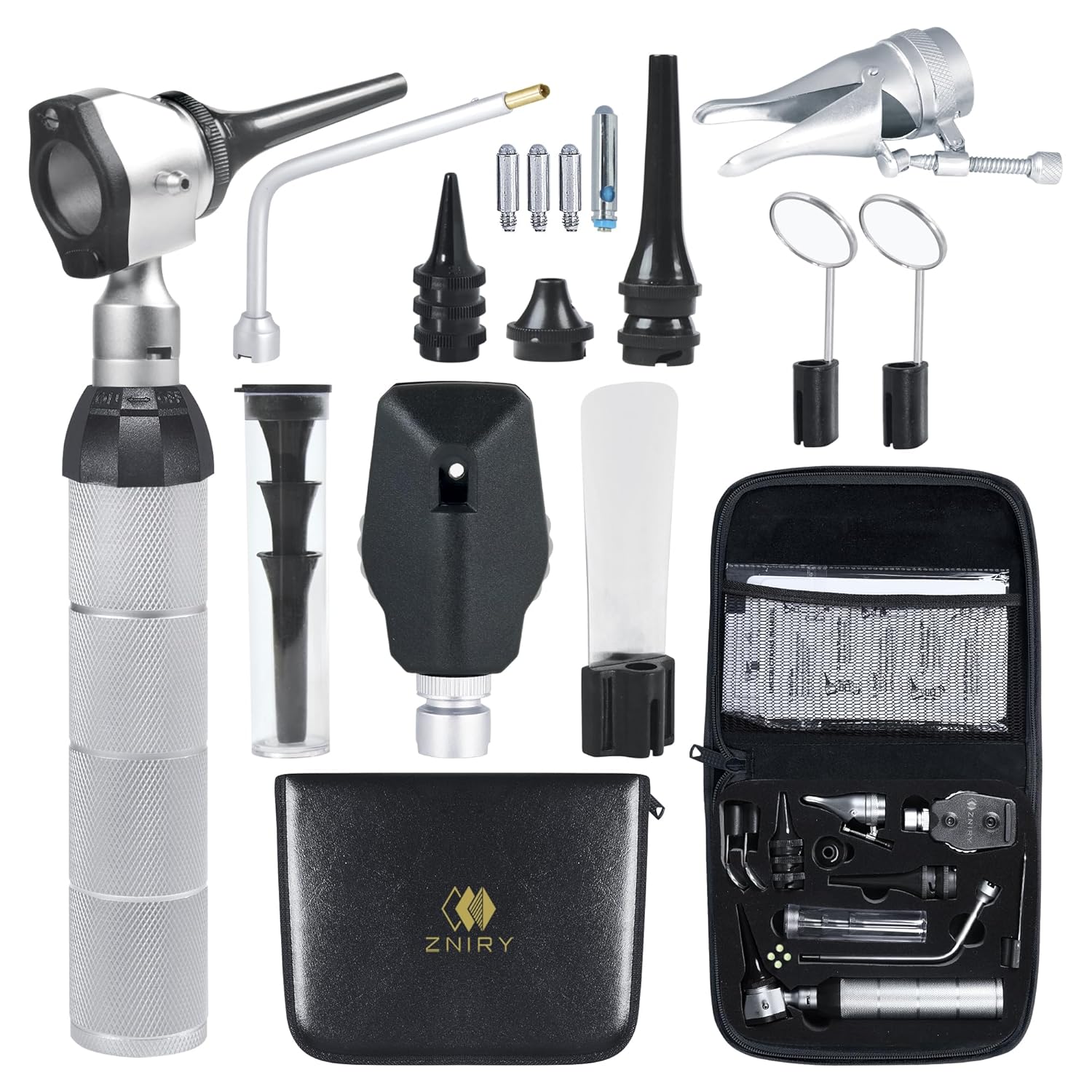 Veterinary LED ENT Otoscope Diagnostic Set, with 12 Various Diagnostic Instruments