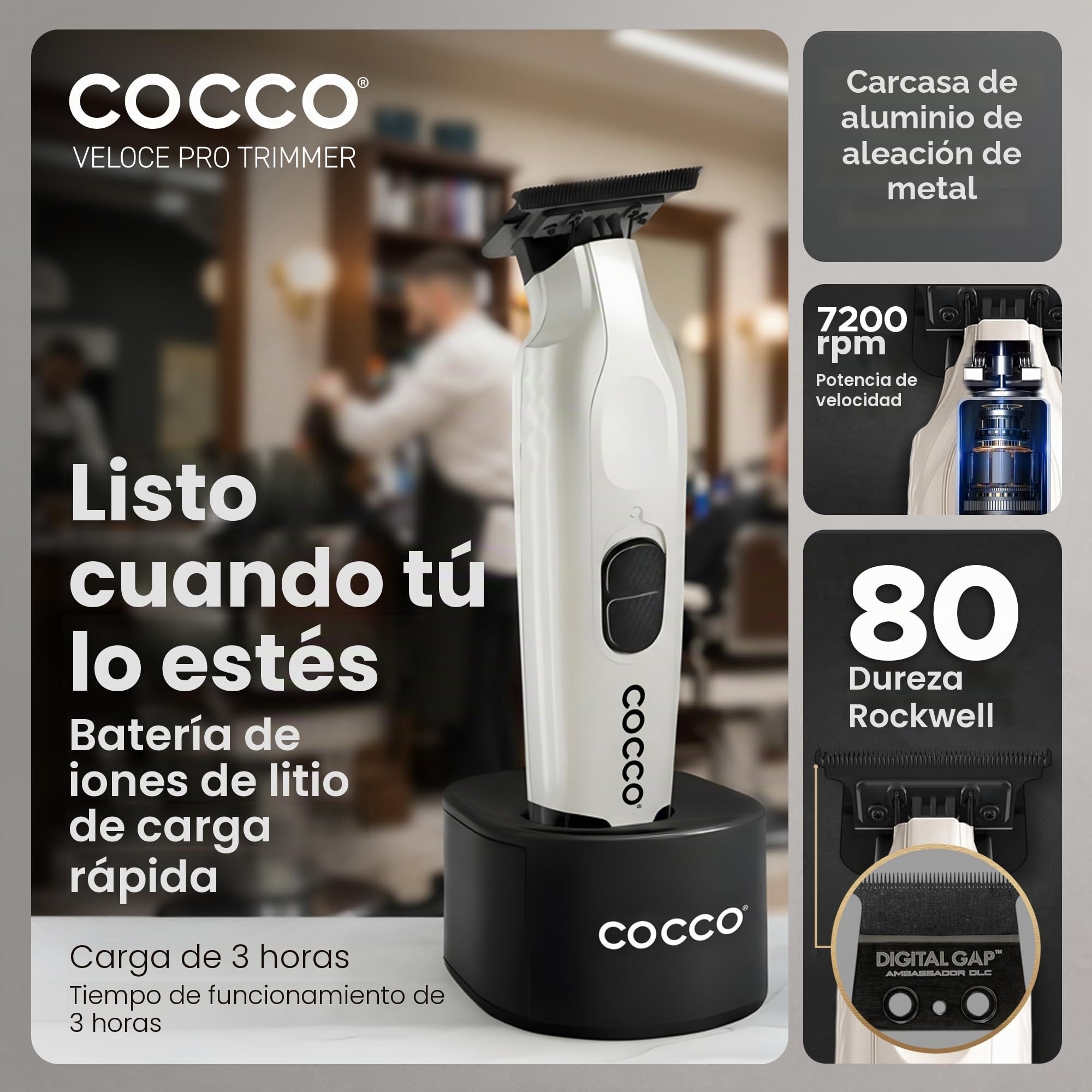 Cocco Veloce Pro Trimmer Pearl White - recortadora de acabado