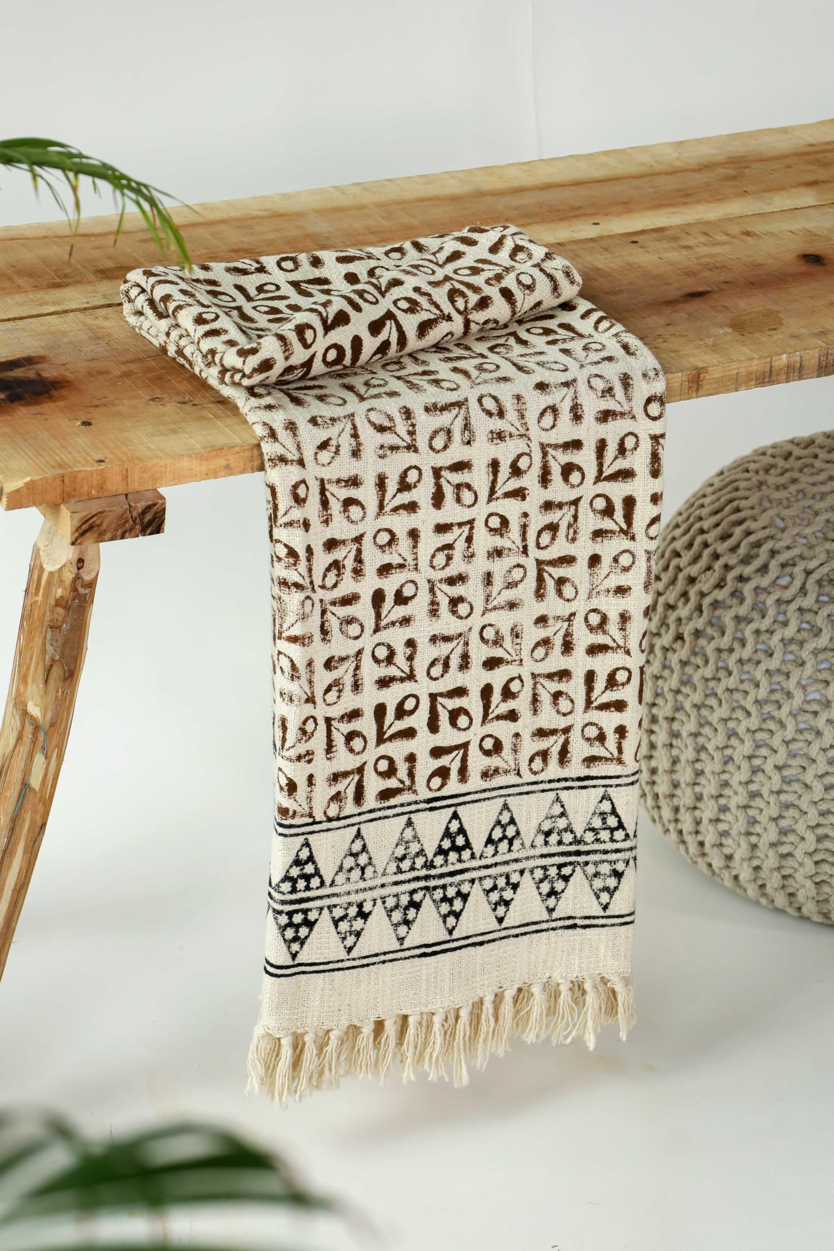 Marokkanische Plaid | Plaids | Sofaüberwurf für alle Jahreszeiten | 125x180 cm | Plaid mit Fransen | 100% Baumwolle | Rot und Creme