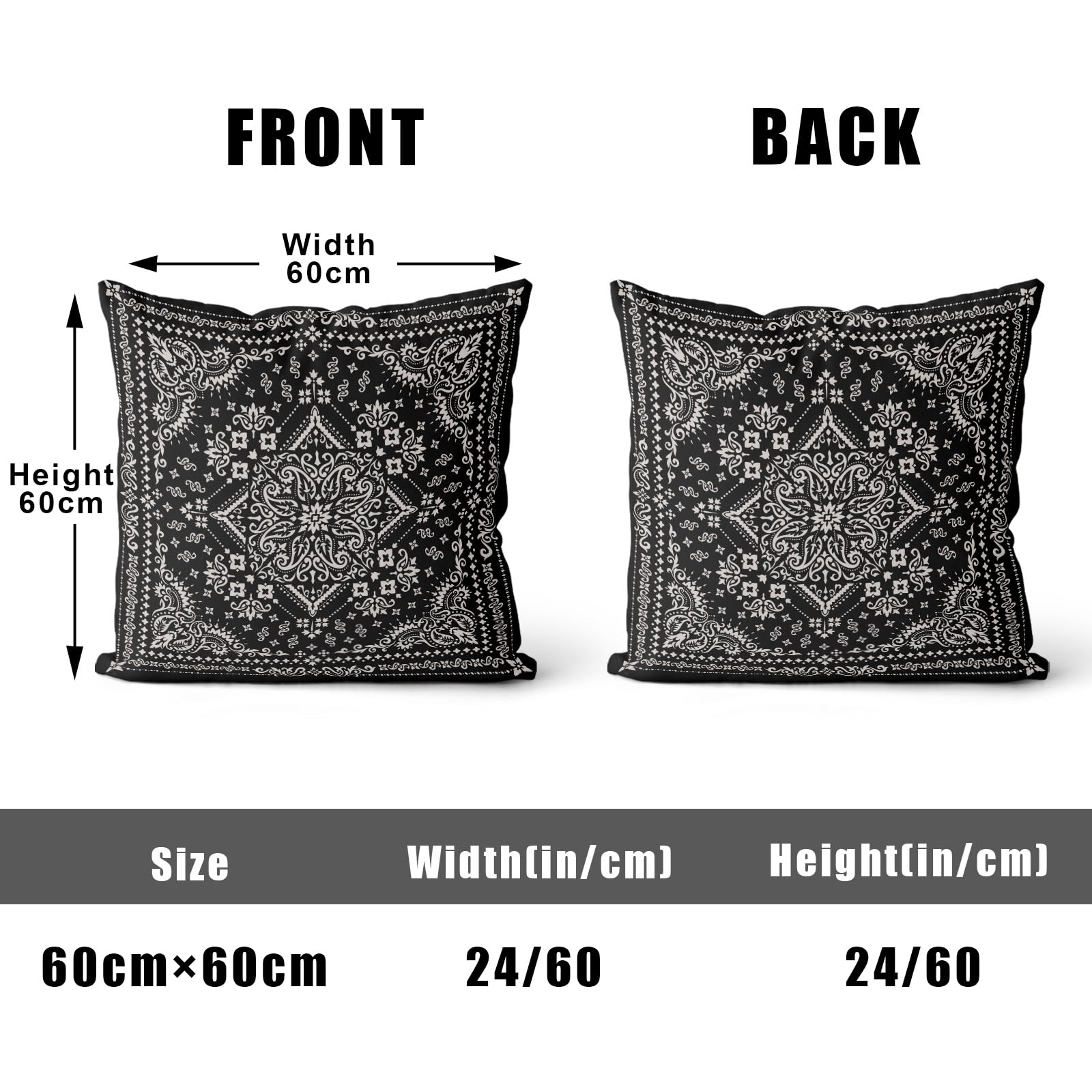 XPHZZL Pack of 2 Soft Decorative Cushion Covers 60 x 60 cm - Image 2