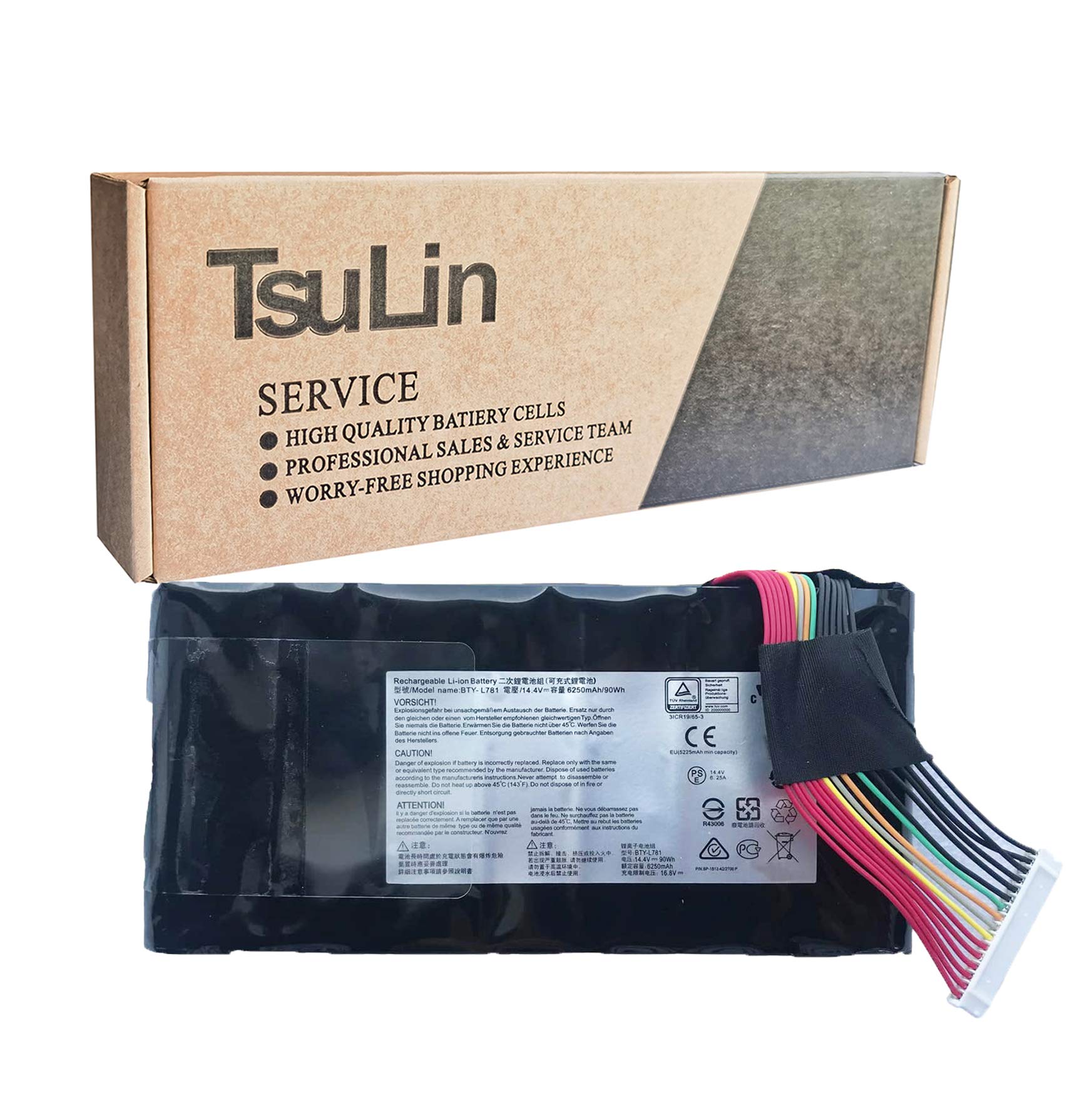 TsuLin BTY-L781 Laptop Battery Replacement for MSI WT75 8SM GT76 Titan DT 9SG 10SGS Series Notebook