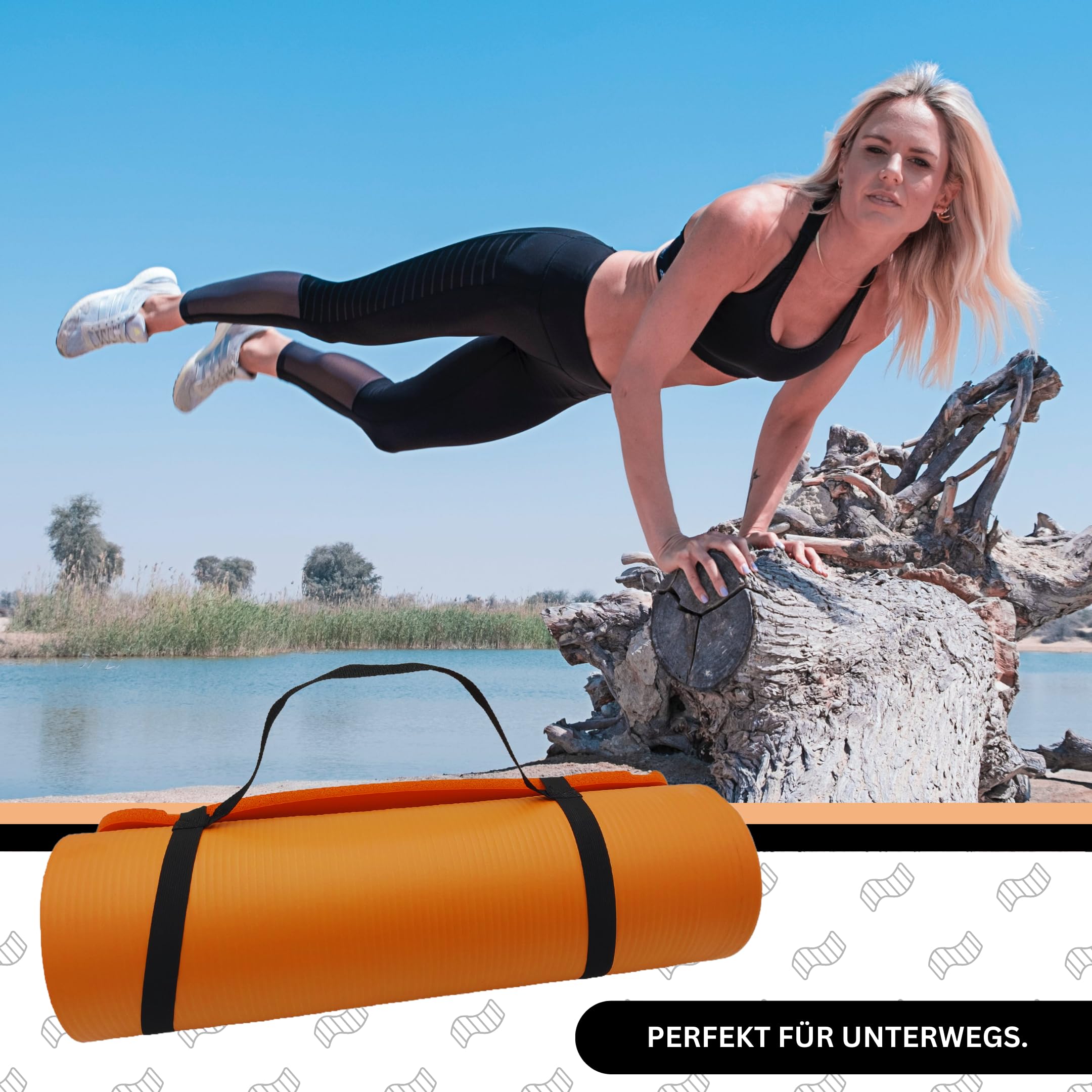 Tapis De Yoga Deluxe Extra épais 15 Mm – NBR Antidérapant, Avec Sangle De Transport