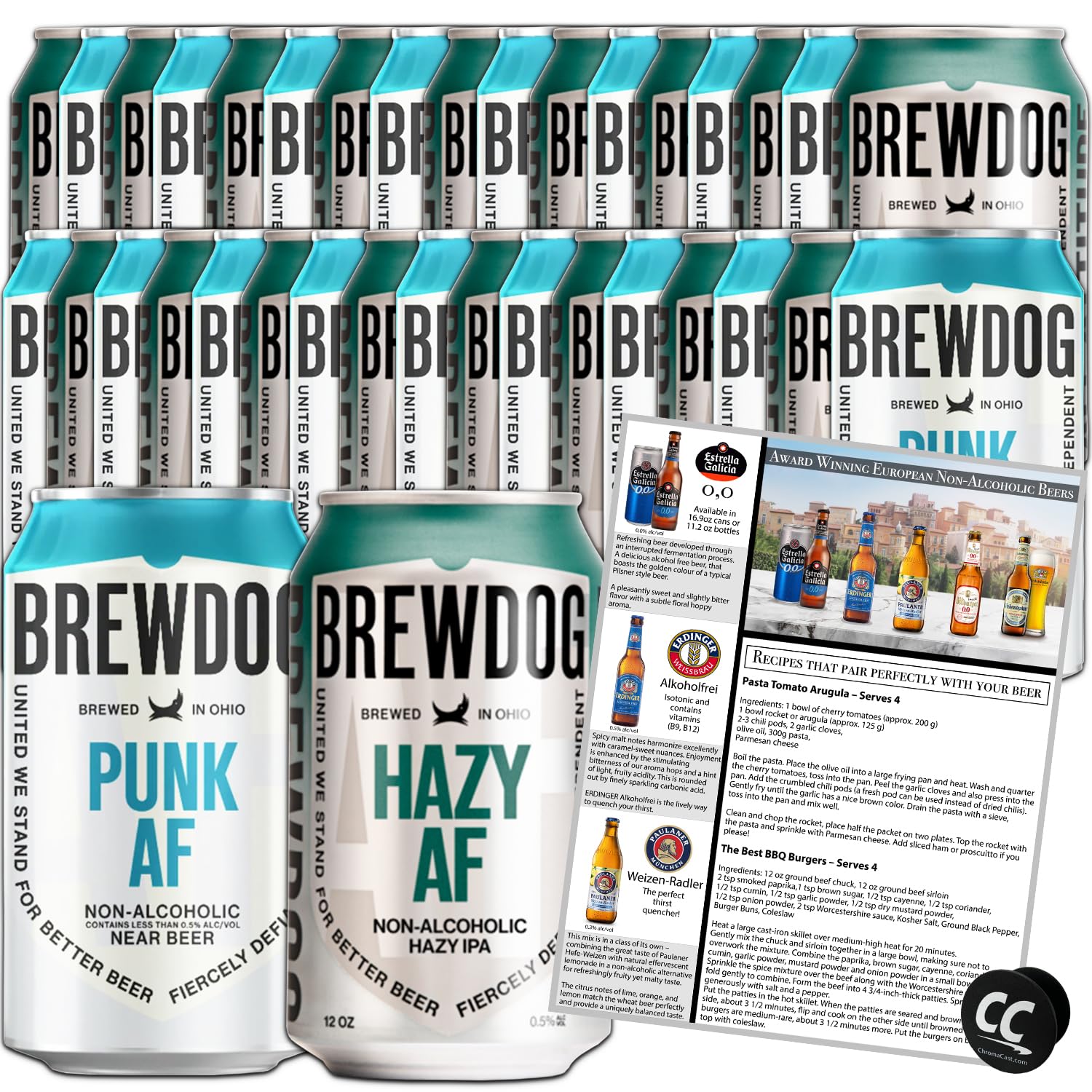 BrewDog 36 IPA Mixed Pack, Non-Alcoholic Pack | Includes Hazy, & Punk | 12oz Cans