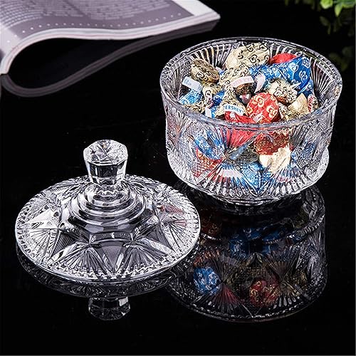 Miniatura 5 de Plato de cristal antiguo de 11 onzas con tapa, tarro de almacenamiento transparente, caja cubierta transparente para almacenamiento de alimentos y