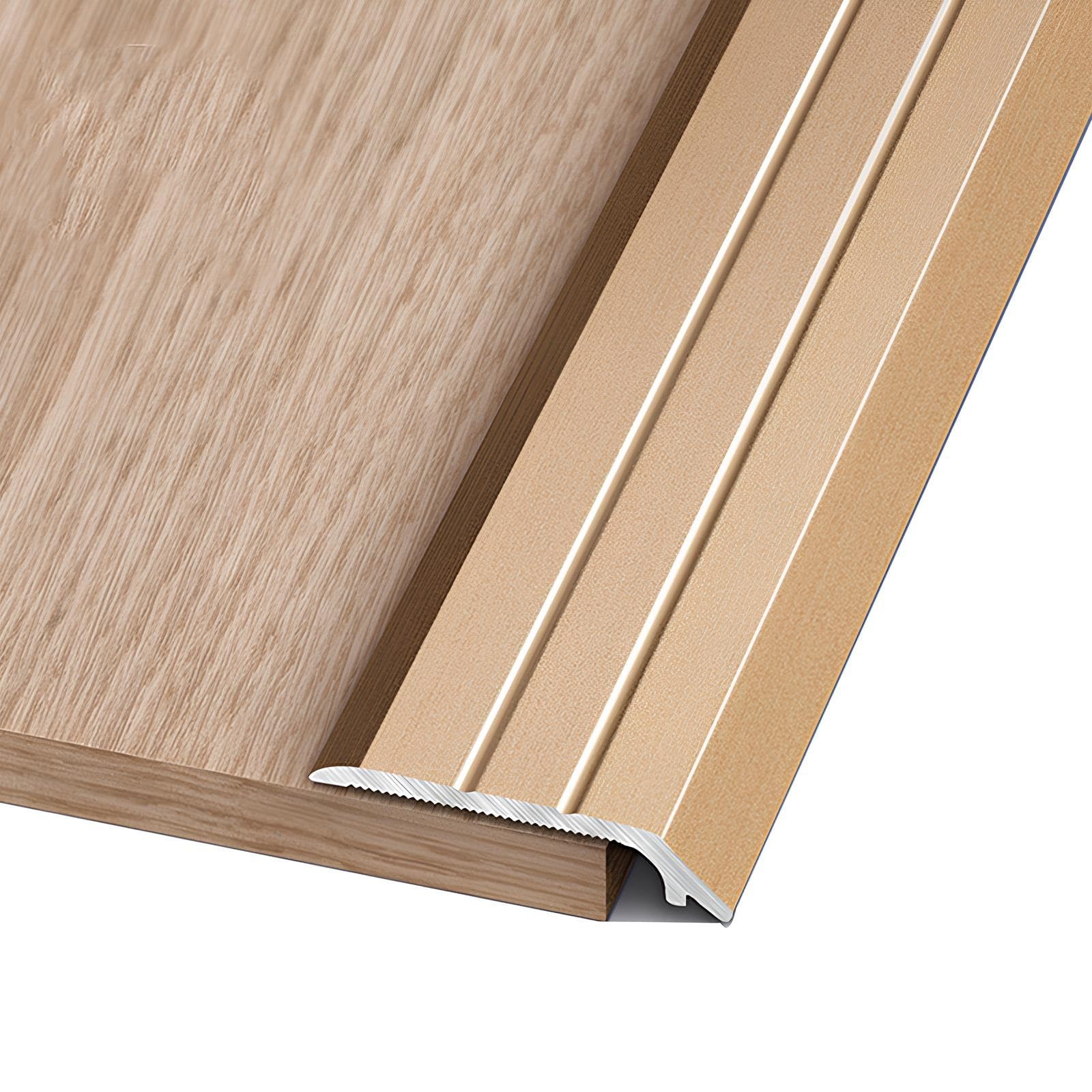 Metal Floor Transition Strip, Aluminum Threshold for Doorways for Gaps from 2-5mm, for Doorways Ramp Tile Wood Vinyl Laminates(Gold)