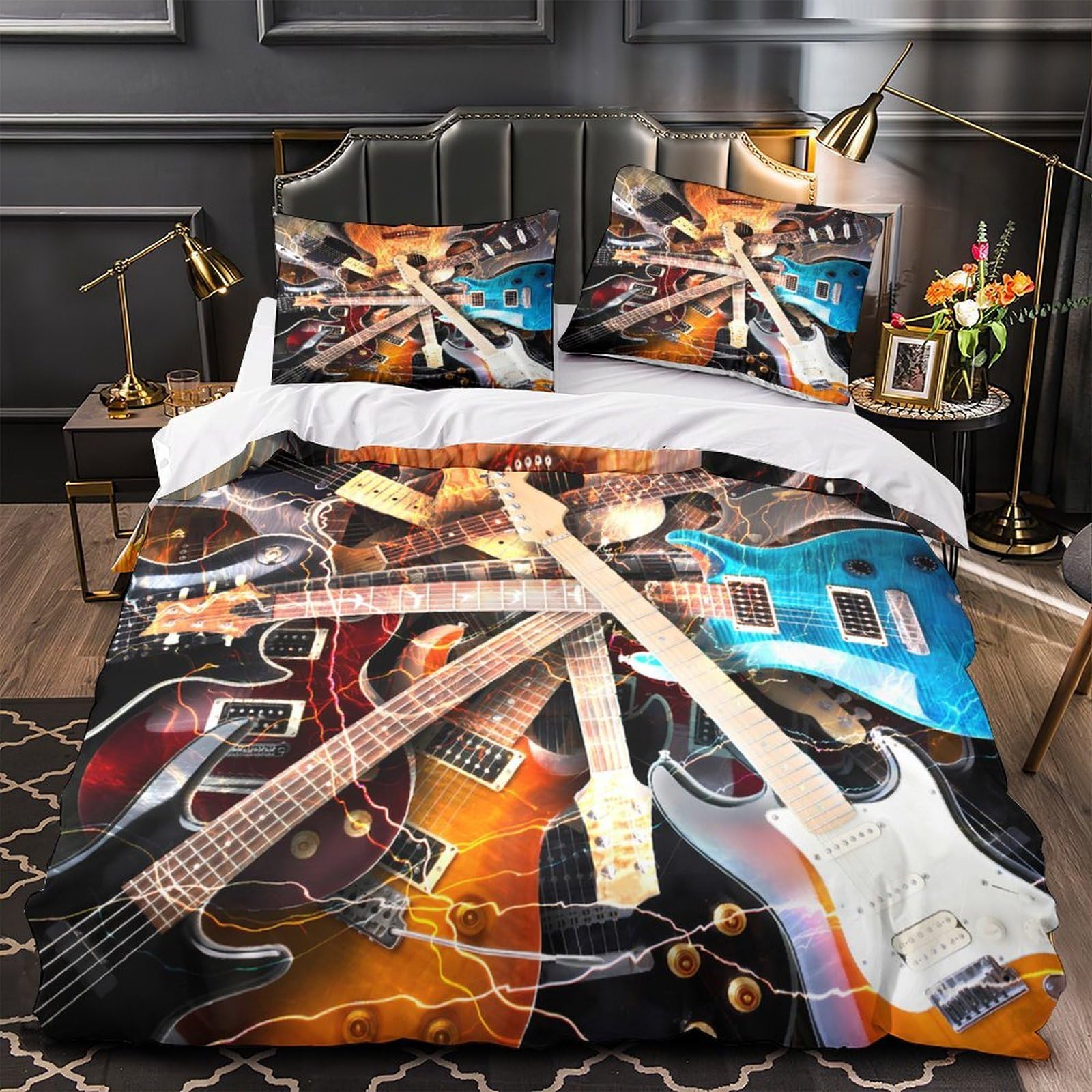 Guitare électrique parure de lit hypoallergique pour sommeil sensible