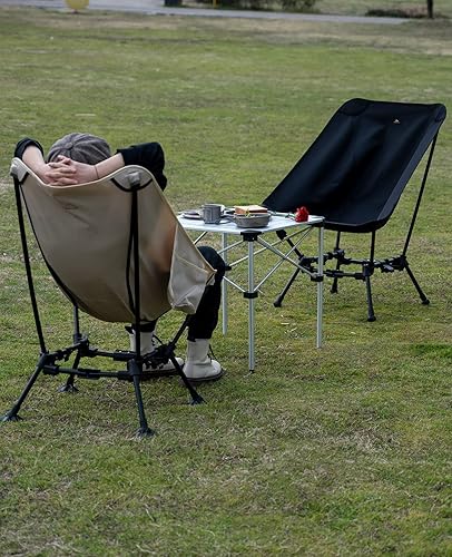 Miniatura 4 de iClimb 1 silla ligera compacta antihundimiento de dos alturas y 1 paquete de mesa plegable, ultraligero y compacto para adultos, al aire libre,
