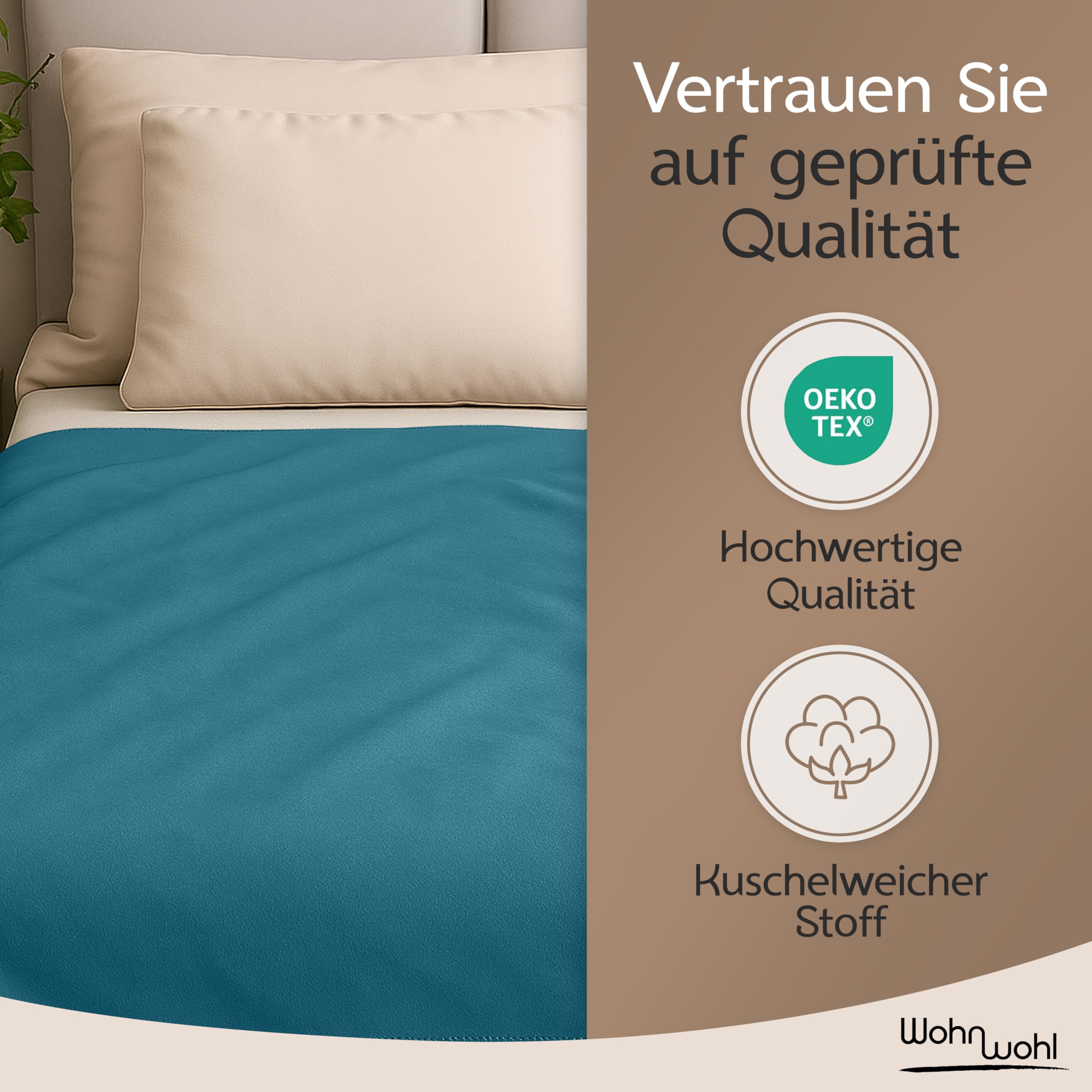 Kuscheldecke (150x200cm) • Weiche Tagesdecke • Sofadecke • Wohndecke • Schlafdecke • Oeko-Tex zertifizierte Baumwolldecke • Samtig weiche Decke • Farbe: Petrol