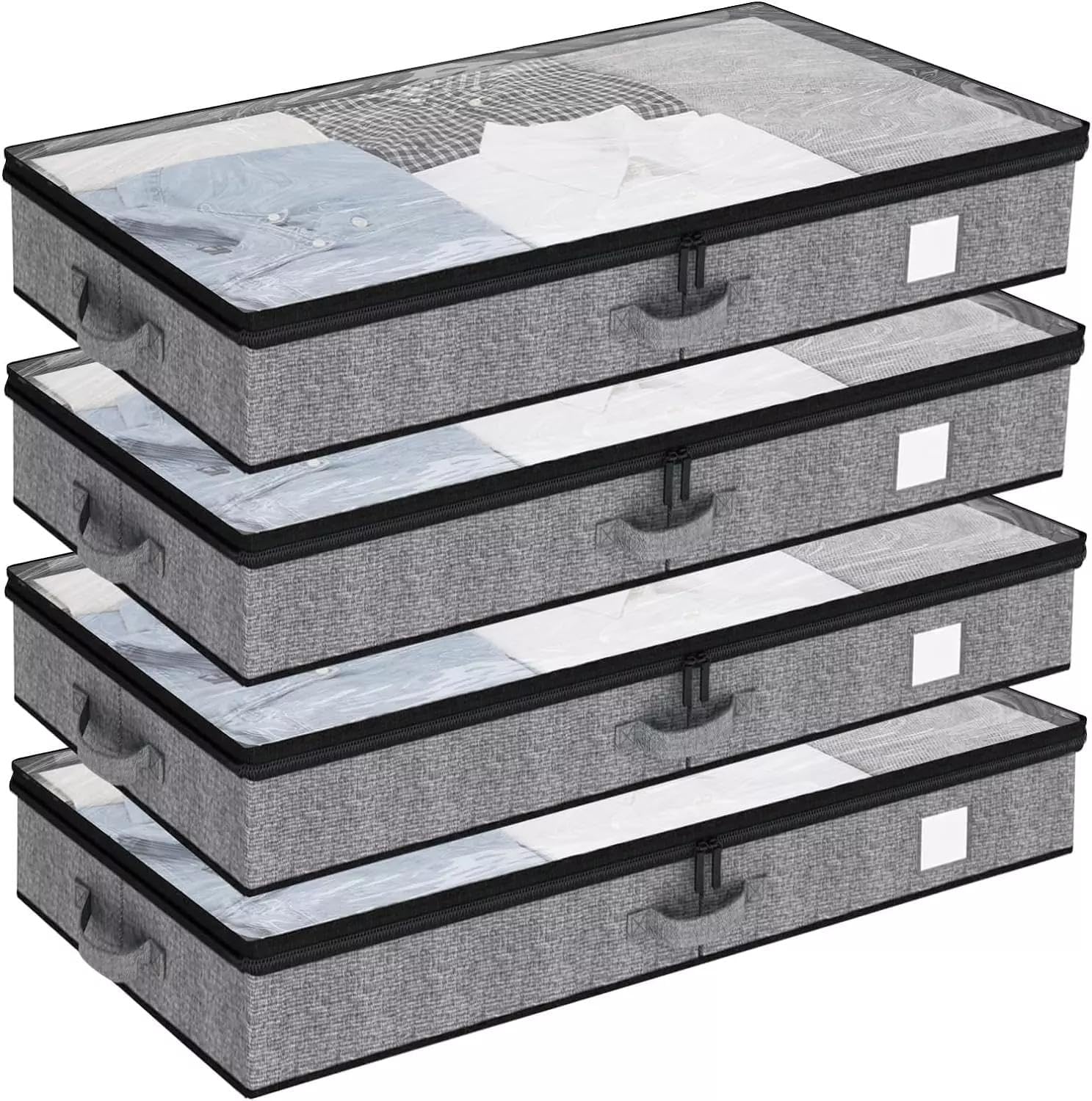 for 4 Pack Underbed Storage Containers, Below 4.5 Inches Low Profile Under Bed Organ
