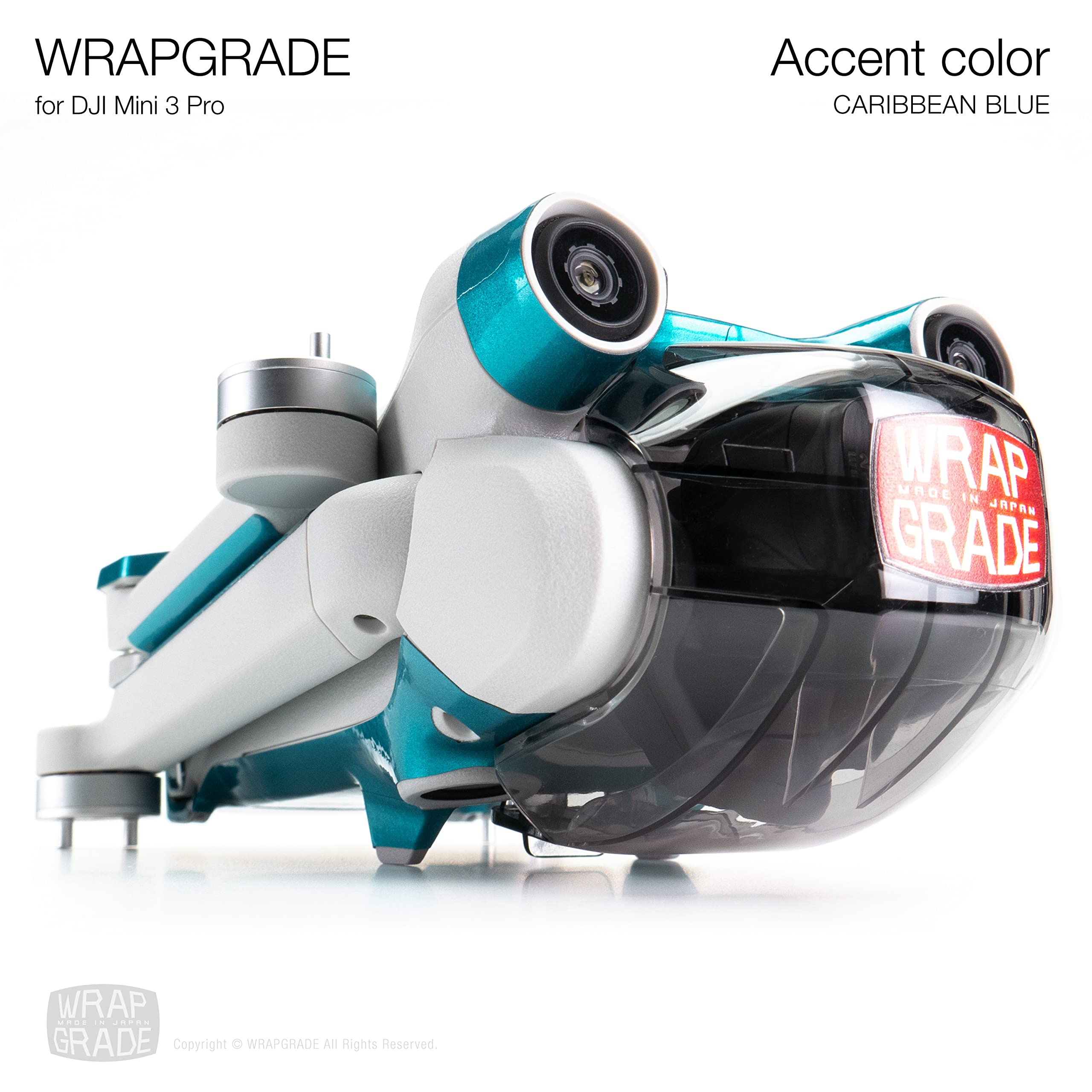 WRAPGRADE Skin Compatibile con DJI Mini 3 Pro | Accent Color (CARIBBEAN BLUE)
