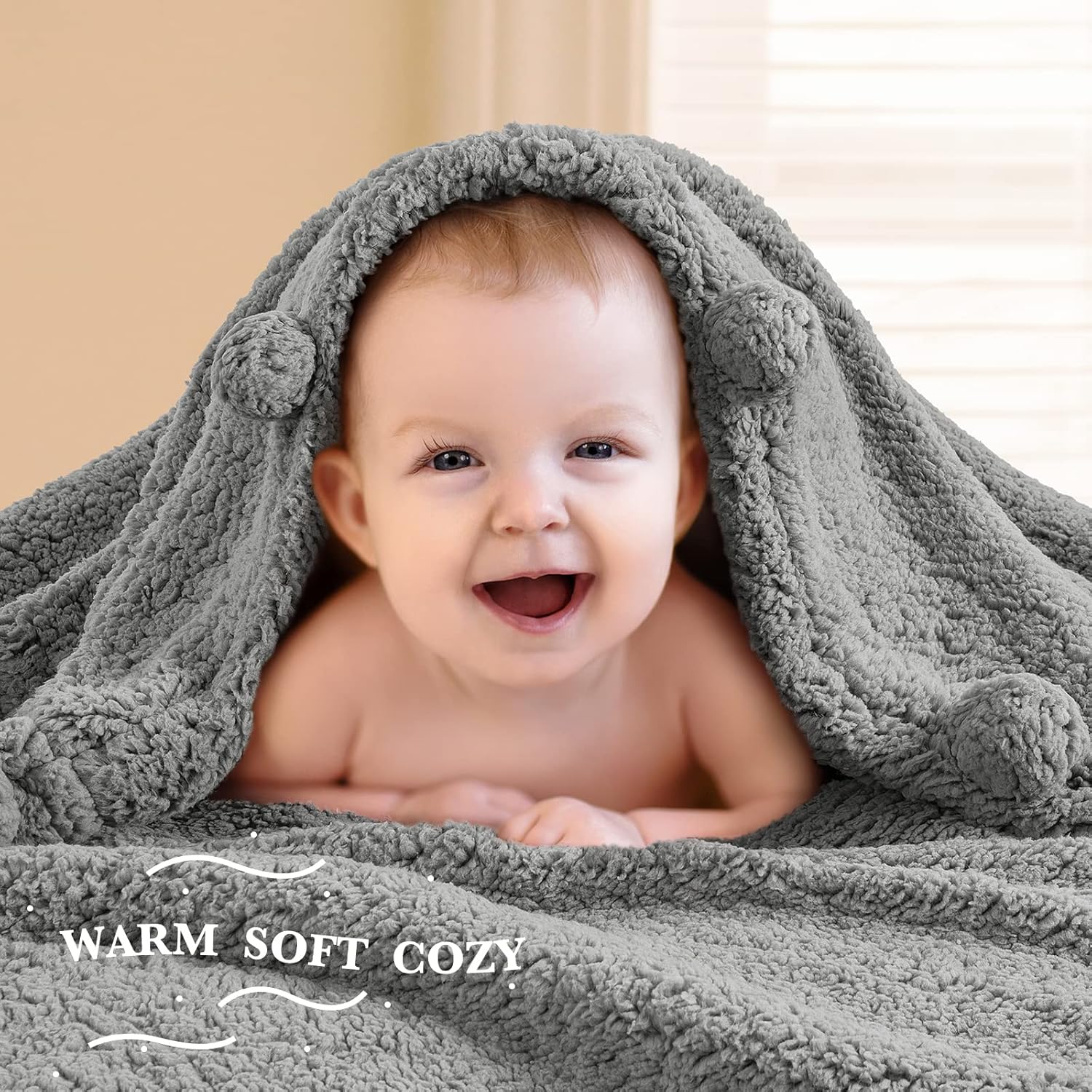 LBRO2M Double Sided Sherpa Blanket,King Size Super Soft Fuzzy Plush Warm Cozy Fluffy Throw Reversible Luxurious Blankets (Grey) - Image 3