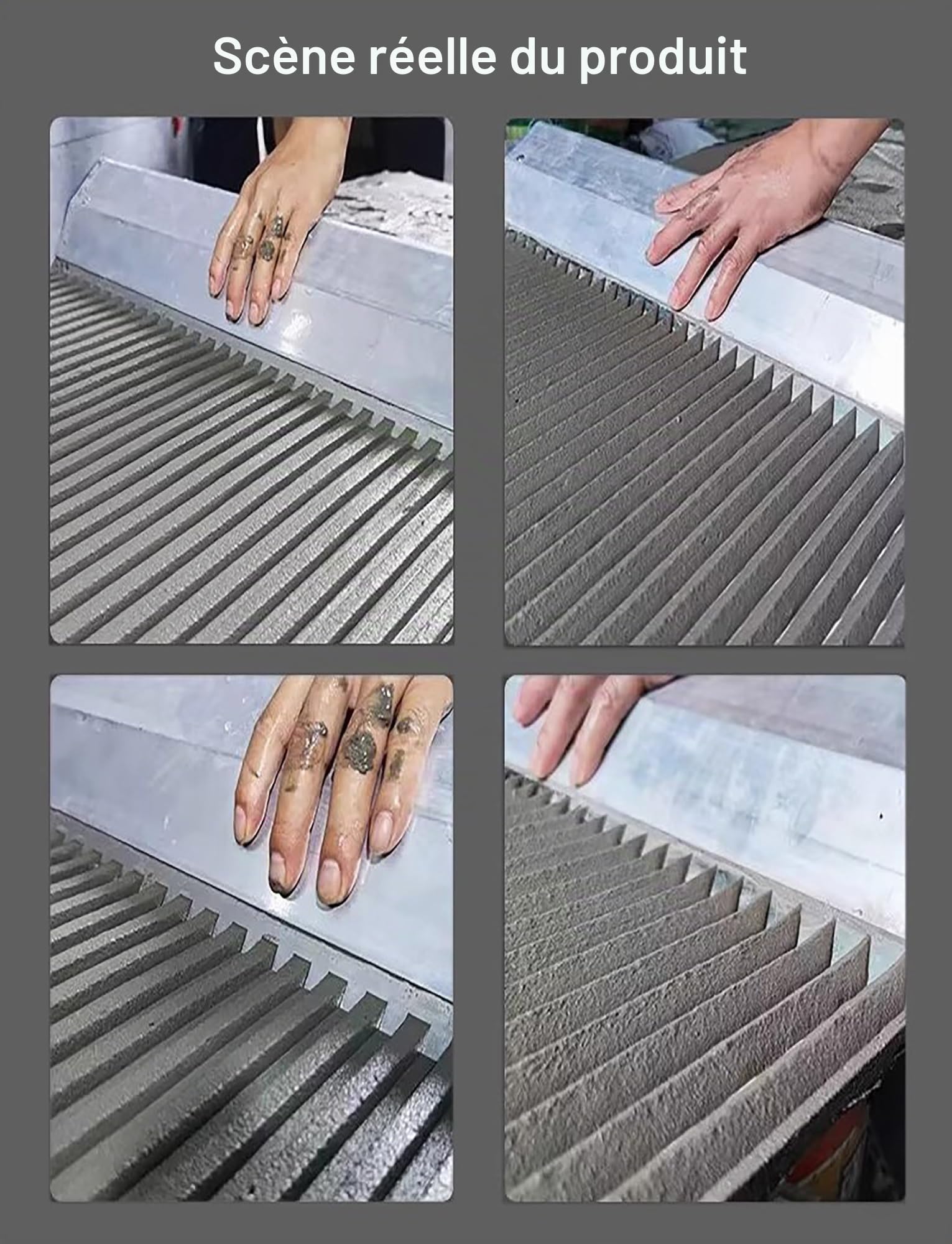 Grande truelle à carrelage, truelle crantée, réutilisable et facile à nettoyer, adaptée à la maçonnerie, au carrelage et à l'amélioration de l'habitat(Square Teeth,60CM)