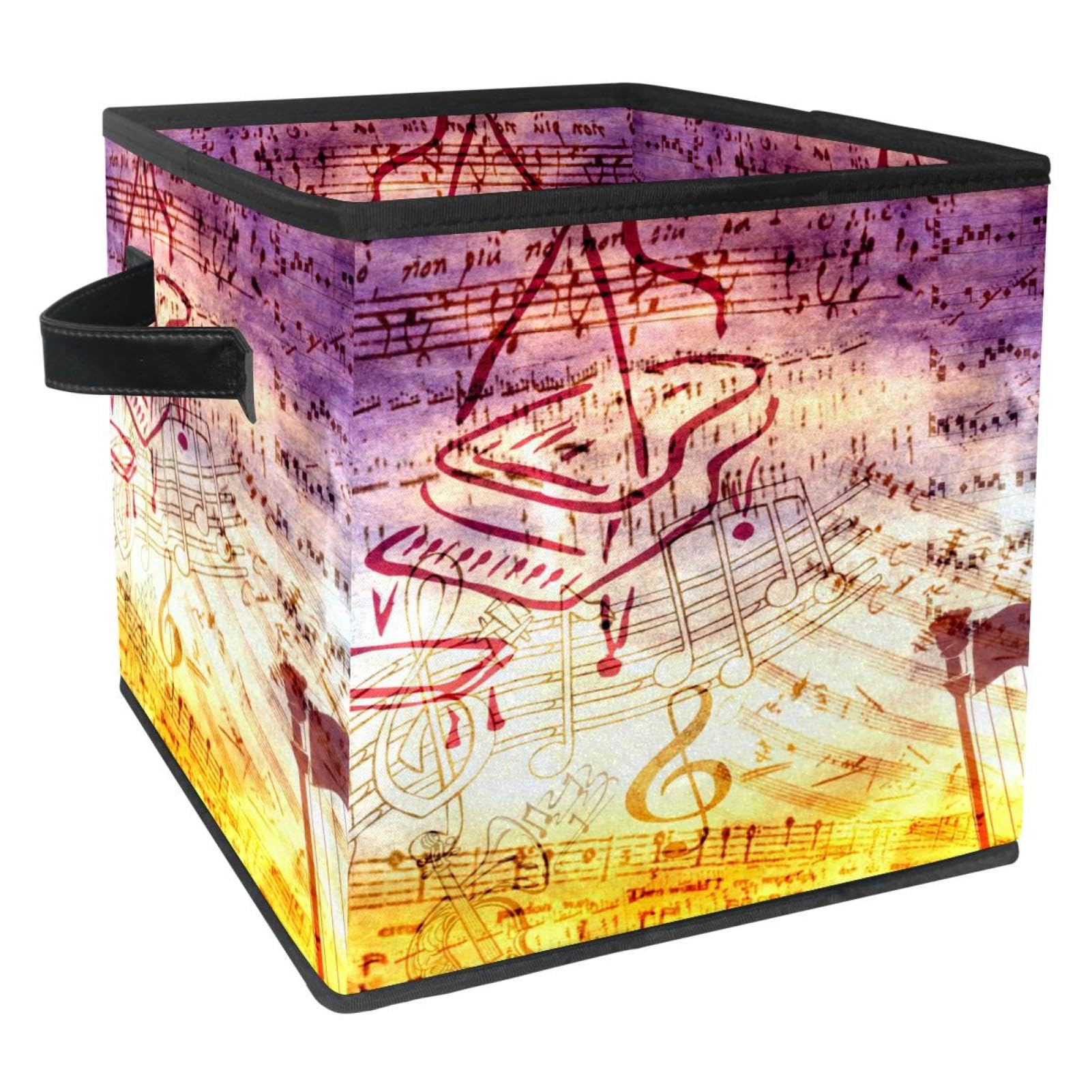 Organisateur de placard en tissu motif notes de musique pour chambre