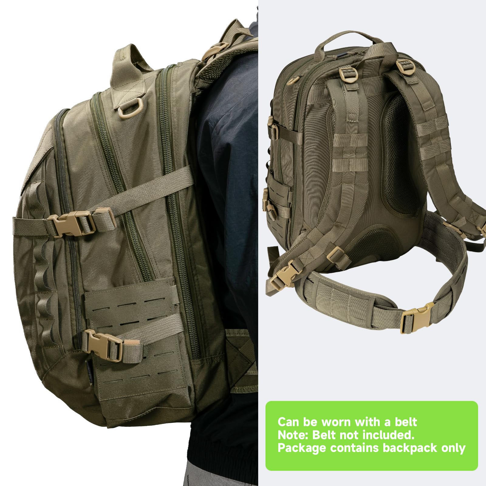 EXCELLENT ELITE SPANKER 40L Militär-Rucksack Molle Taktischer Rucksack Wanderrucksack für Camping, Jagd und Outdoor (Rangergrün)