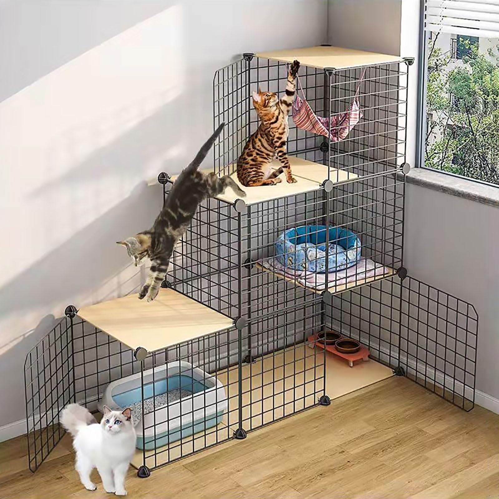 Jaula de animales pequeños transpirable con sistema plegable para camping