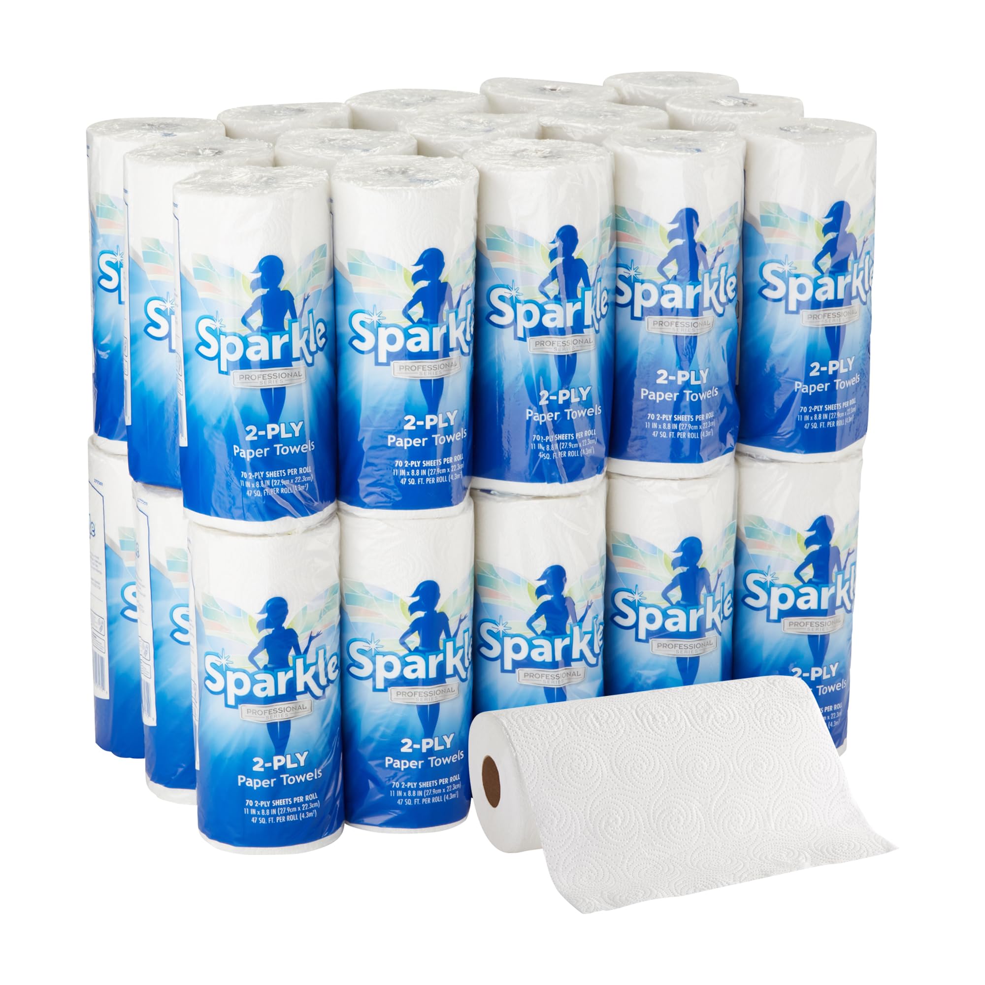 Georgia-Pacific Sparkle Professional Series 2-Ply Perforated Kitchen Paper Towel Rolls by GP PRO (Georgia-Pacific), 2717201, 70 Sheets Per Roll, 30 Rolls Per Case