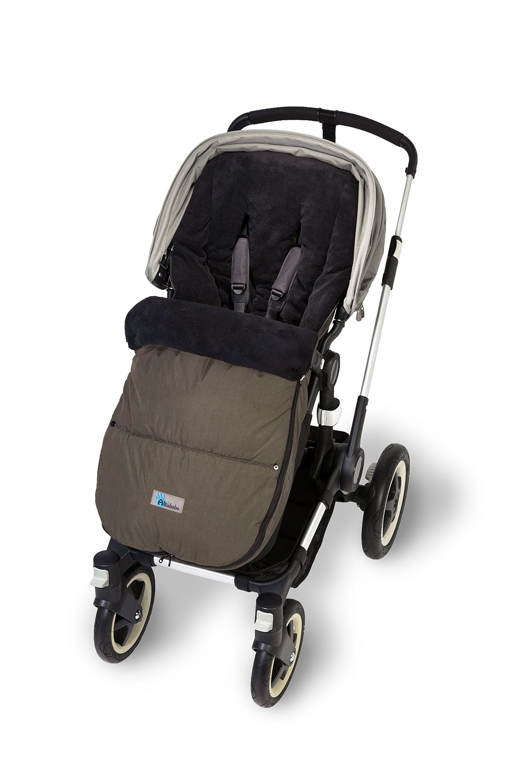Altabebe AL2280P-06 Travel Sacco Termico Invernale per Bugaboo & Joolz Passegino, Oliva/Nero, 12-36 Mesi