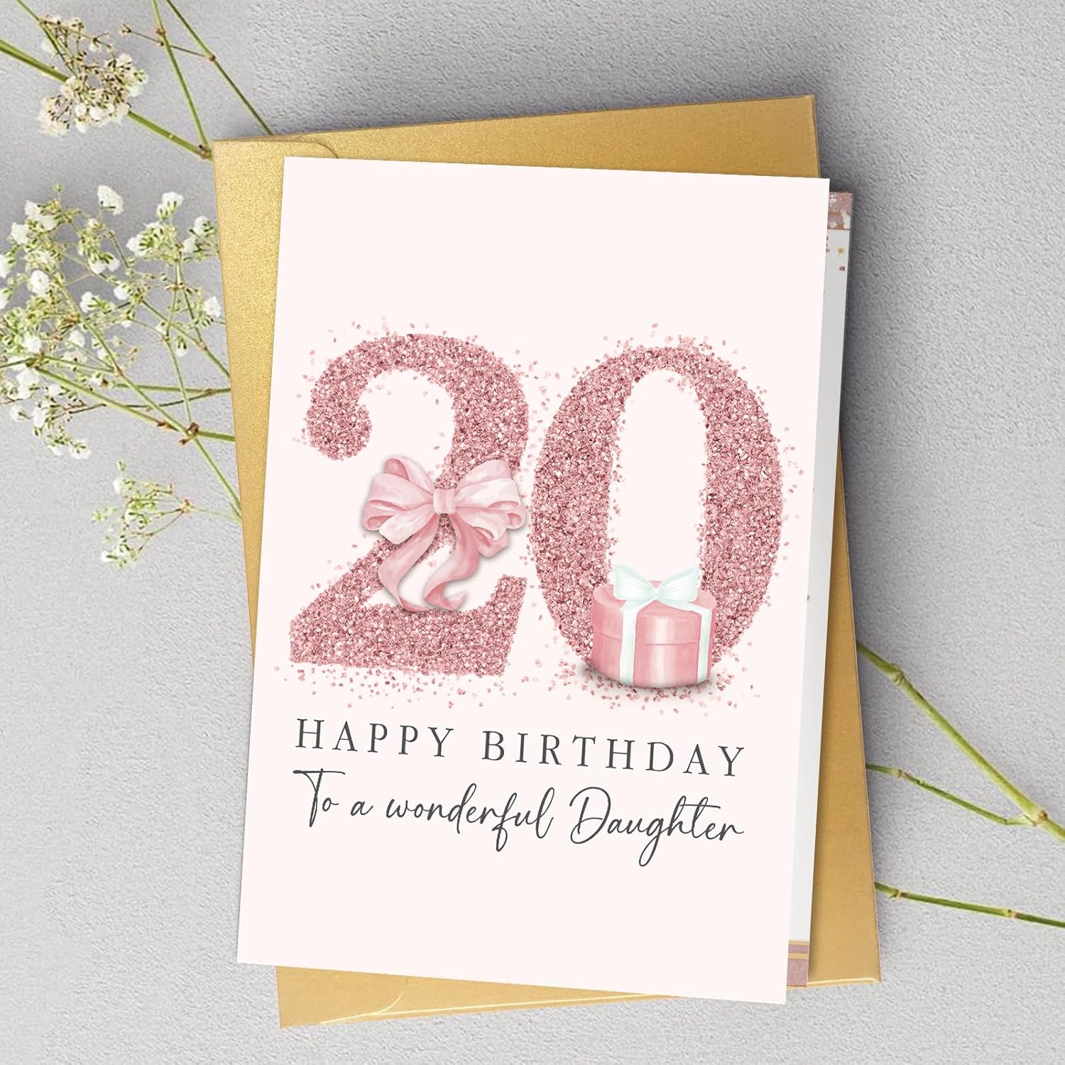Spercy 20th Birthday Card for Daughter, 20 Years Old Birthday Card for Girls, Twenty Years Old Gift from Mom Dad Parents - Image 6