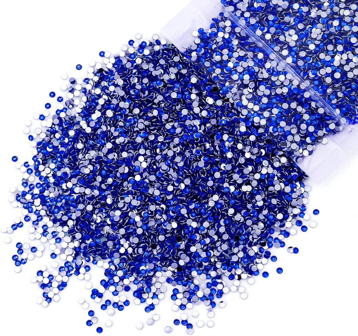 qiipii 5300PCS 3mm Crystal Dark Blue Resin Rhinestones for Bedazzling Crafting Flatback Stones Bulk SS10 Non-Hotfix Diamonds Crystals Gems Charms for Nails Face Eyes Makeup Tumblers Bottles DIY Crafts