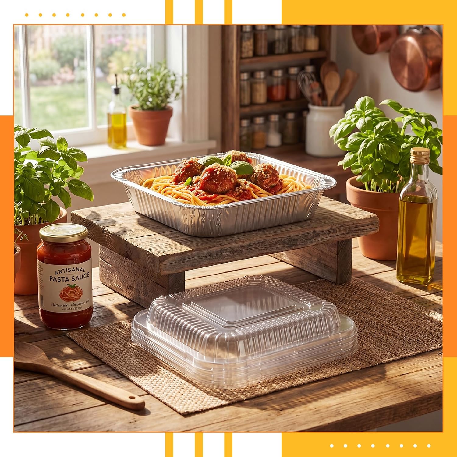 20 Pcs Plastic Clear Lids for 8x8 Inch Aluminum Foil Pans,Rectangle