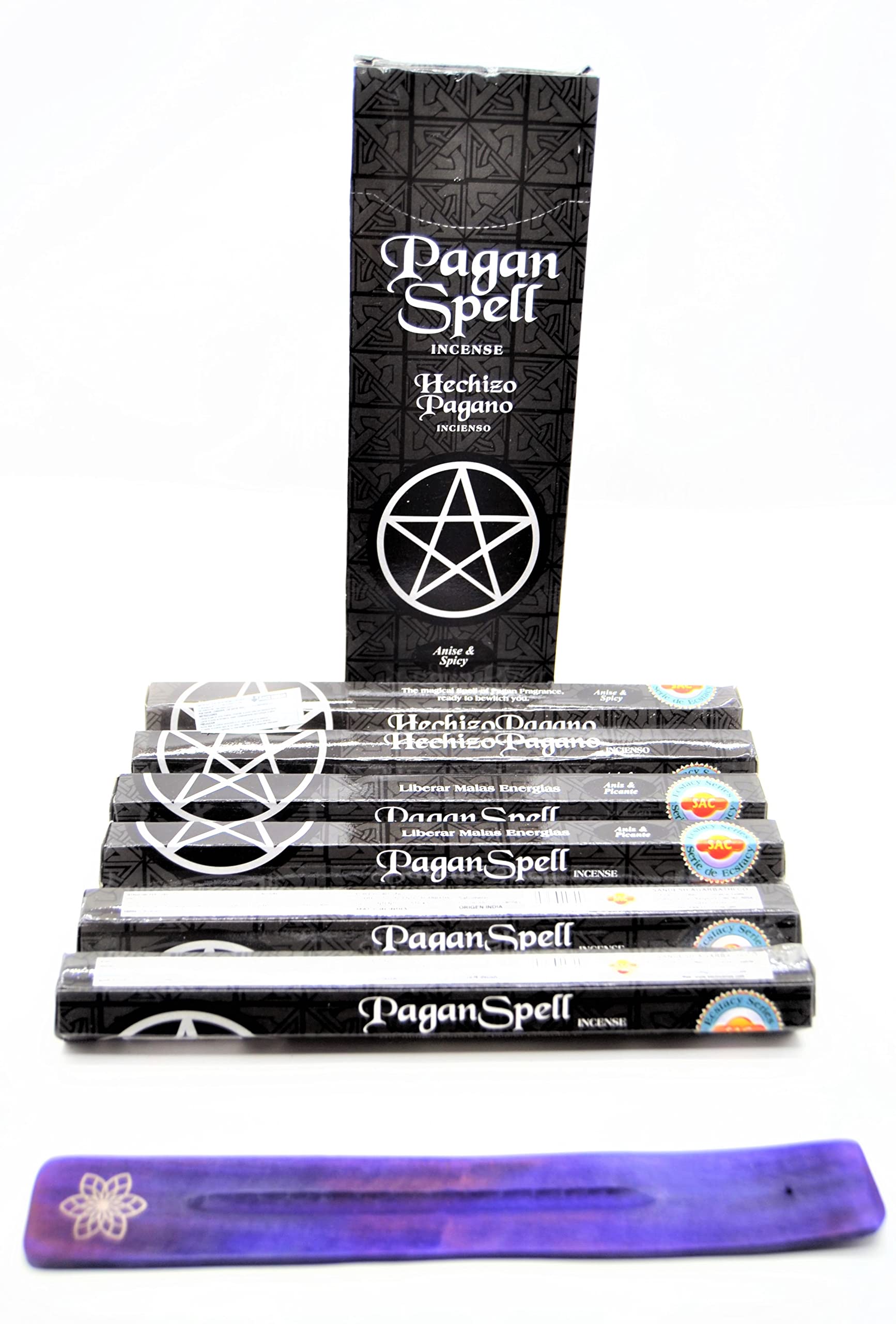 ARUNDEL SERVICES EU Pentagram Incense Sticks Magic Devil Spell Gothic ( Pentagram Magic Devil Spell ) Joss Sticks 120 Incense Sticks Home Fragrance Joss Sticks with Ashtray