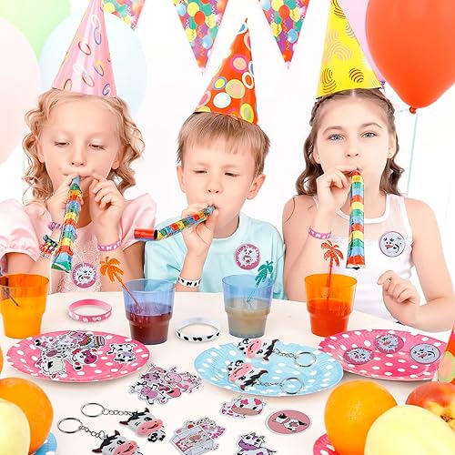 Miniatura 6 de Los suministros de recuerdos de fiesta de vaca incluyen pulseras de silicona de vaca, llavero de vaca, insignias de pin de vaca y calcomanías de