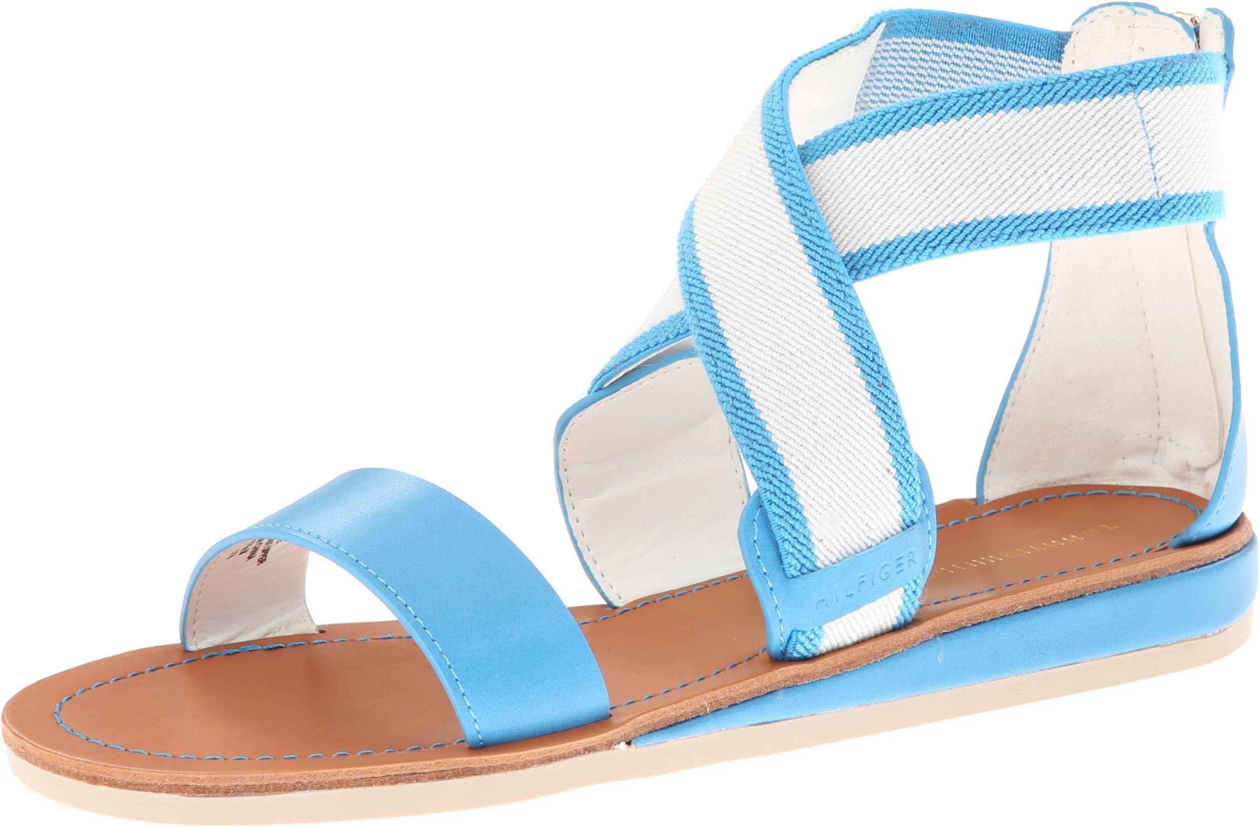 Tommy Hilfiger Women's Quinlee Gladiator Sandal,Lt Blue,10 M US
