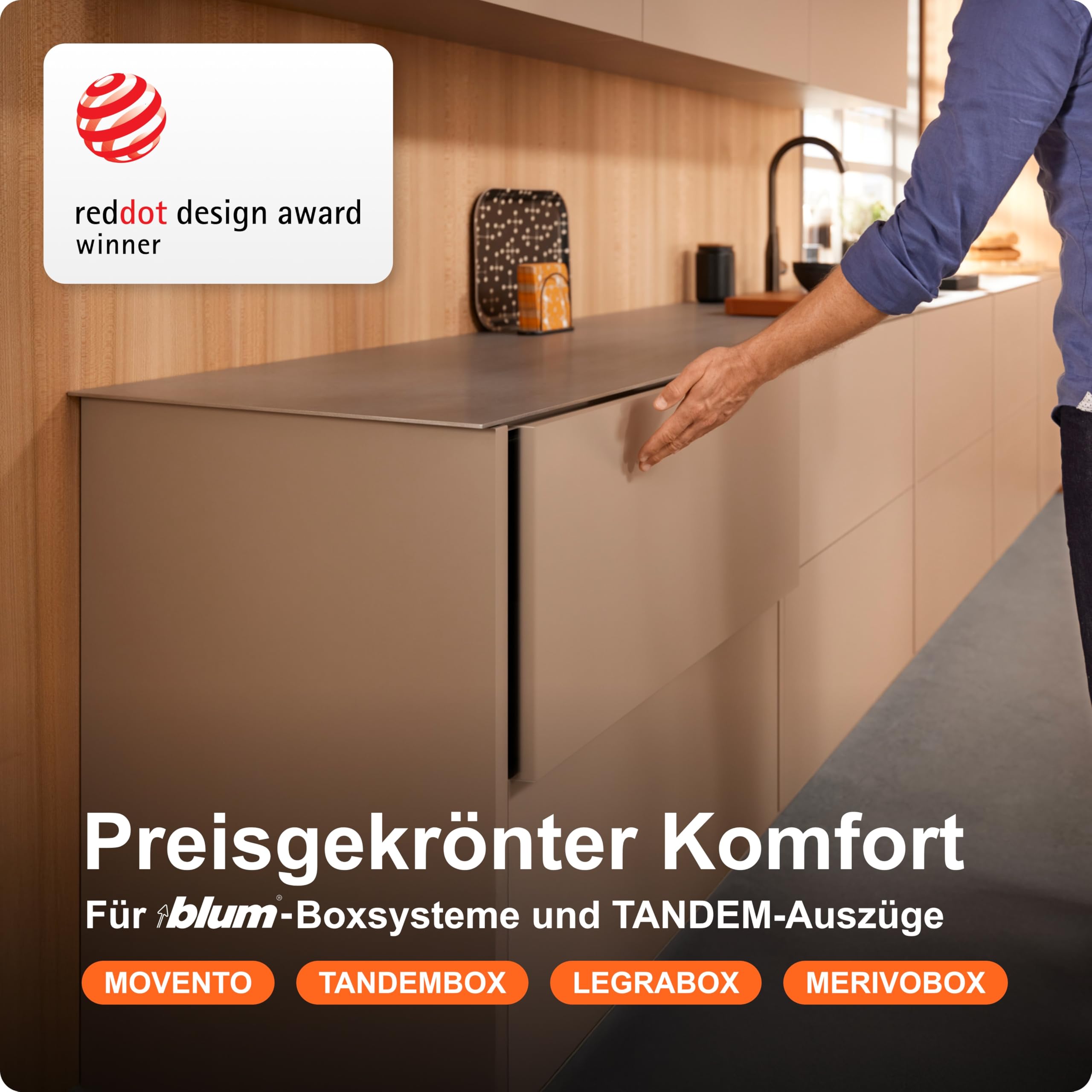 Blum SERVO Drive Antriebseinheit I elektrische Motoreinheit für automatische Schubladenöffnung I Geeignet Boxsysteme, Tandem/MOVENTO Auszüge | Push to Open Ersatzeinheit, werkzeuglose Montage