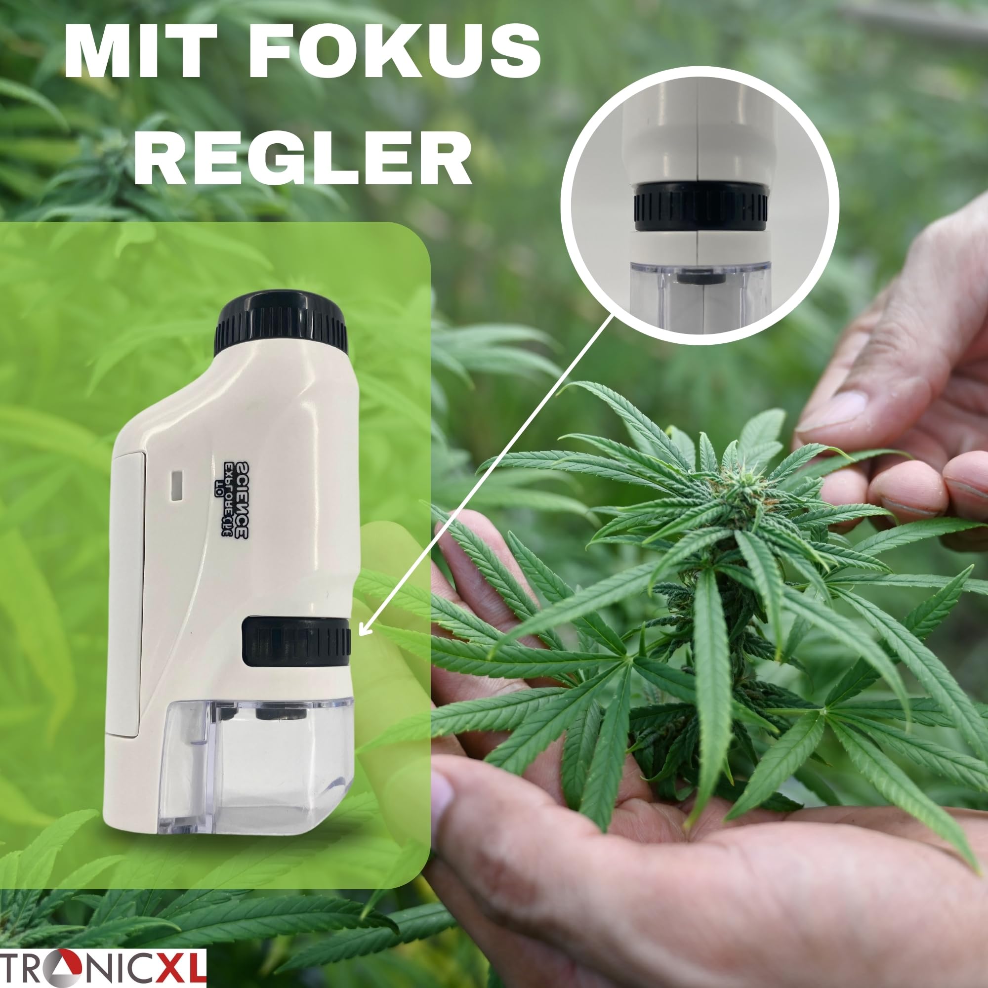 TronicXL Grow Microscope de Poche 60X - 120X Loupe Microscope pour Trichomes Accessoires Culture Growbox Grower