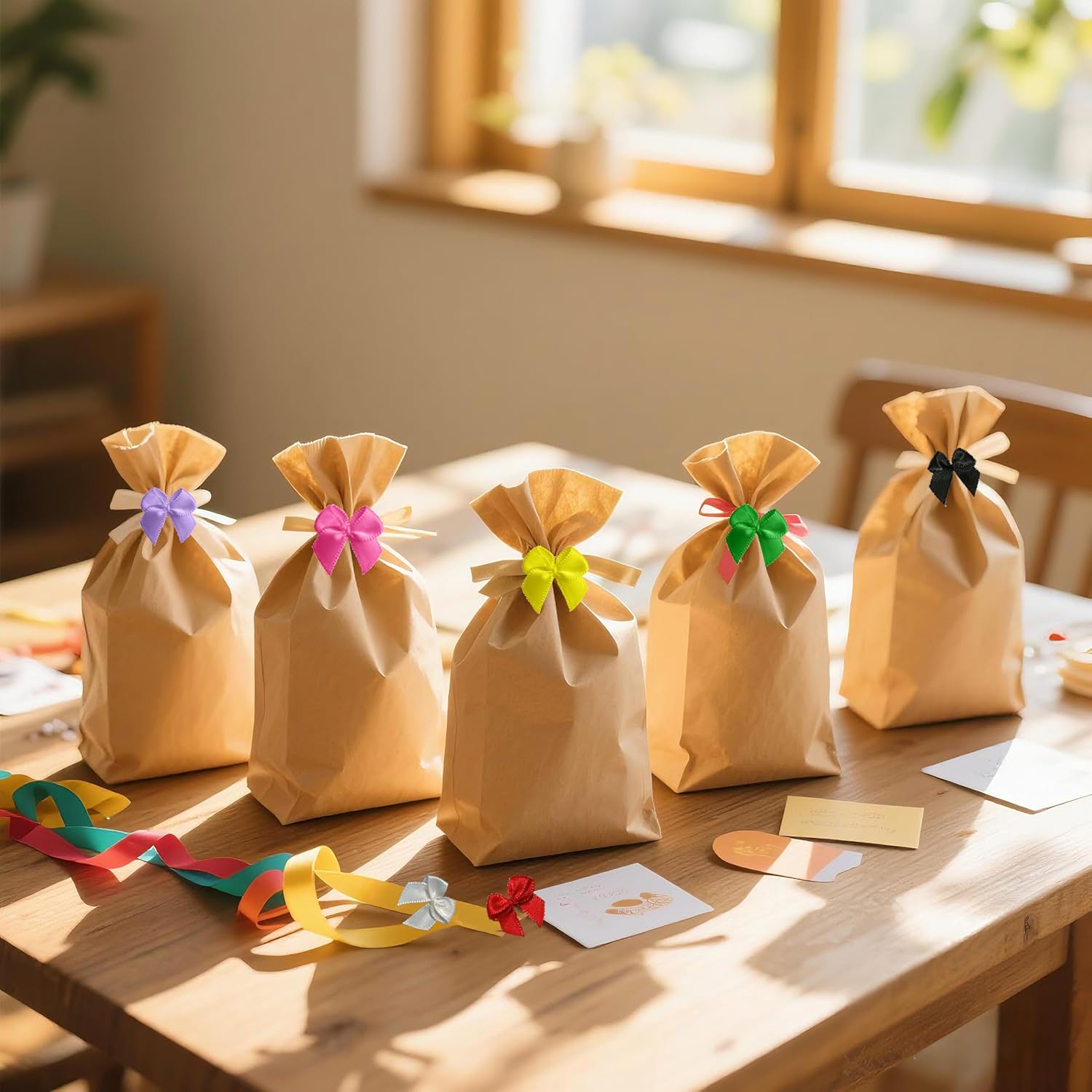 100Pcs Mini Bows,Champagne Gold Ribbon Bows for Gift Wrapping,Small Bows for DIY Crafts,Gift,Sewing,Scrapbooking and Cake Wedding Birthday Christmas Party Decorations - Image 5