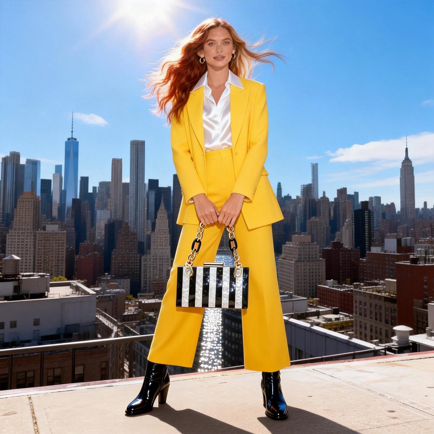 QTKJ Acrylic Evening Bag, Clutch Purses for Women, Colorful Geometry Motifs Crossbody Bag for Wedding Party(Black) - Image 3