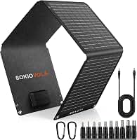 Painel Solar Portátil 30W Carregador de Painel Solar Dobrável, Painel Solar Etfe com Dc, Usb-C e Usb-A, Ip68 À Prova D'Água, para Pequena Estação de Energia, Telefones Ce (, 30 W)