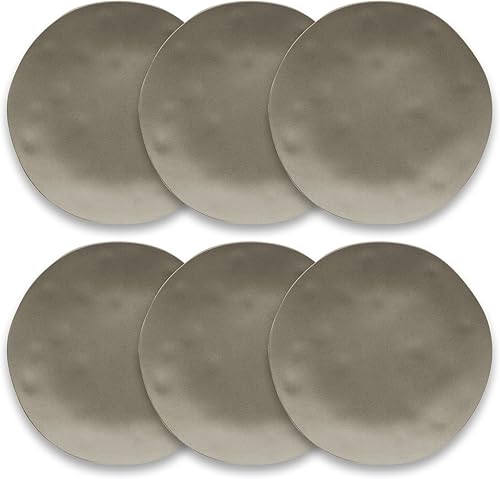 TarHong Plato llano mate de duna, 10.5 x 0.9 pulgadas, planta (material de melamina a base de plantas mayoritarias), inastillable, interiorexterior,