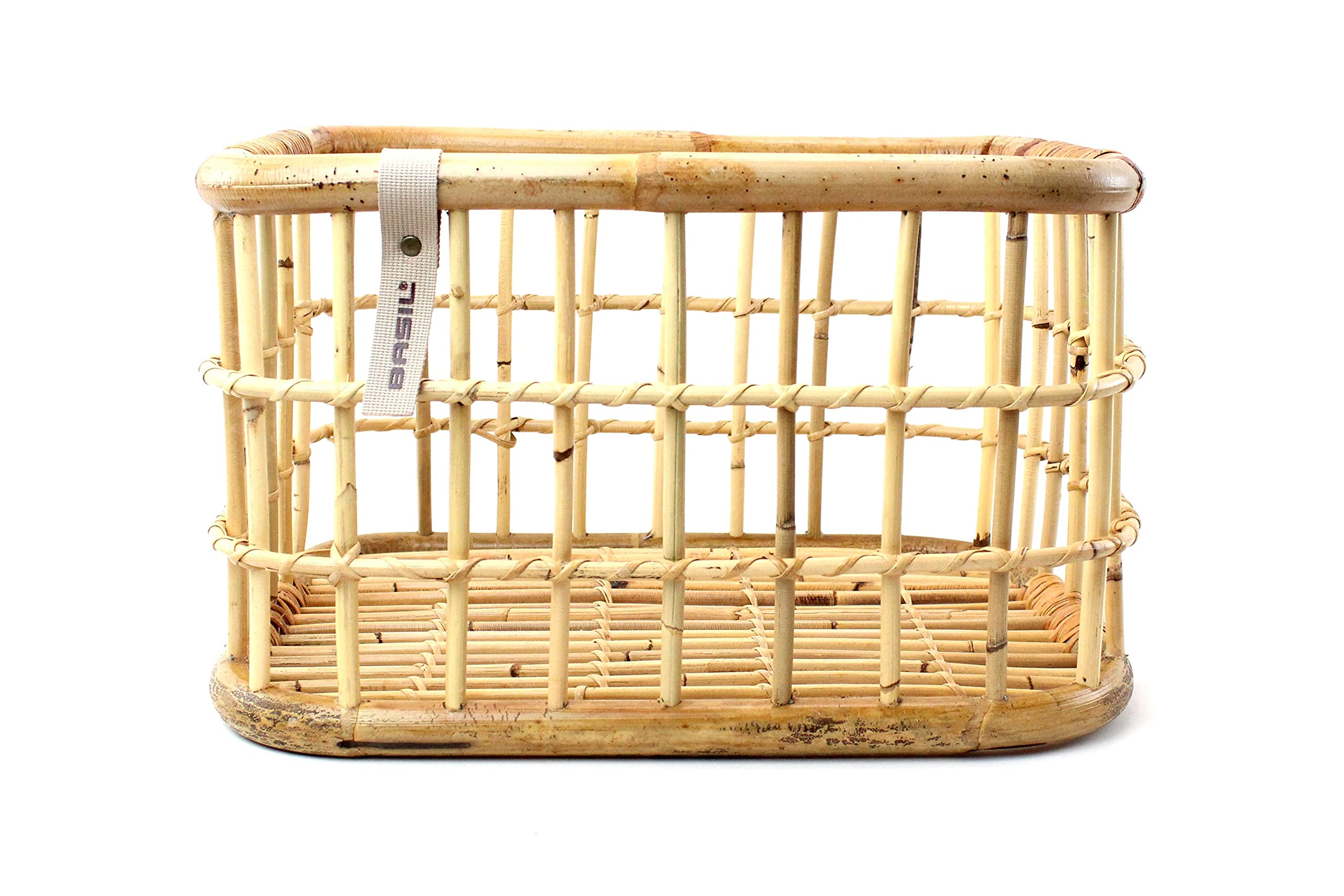 Basil Bicycle Basket, Portland, Front Basket, 6.6 gal (25 L), Front Use, Compatible with 0.5-0.5 inch (12-13 mm) Nut Stoppers, Chrome