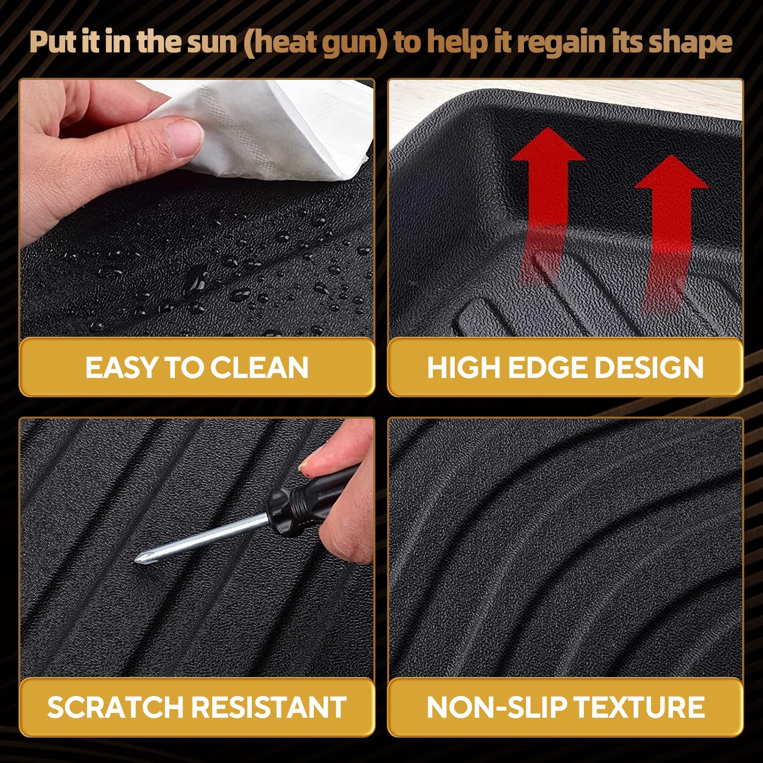 Naibeve Floor Mats for 2021-2023 Hyundai Santa Fe Hybrid Not for Gas - All Weather Custom Fit for — view 7