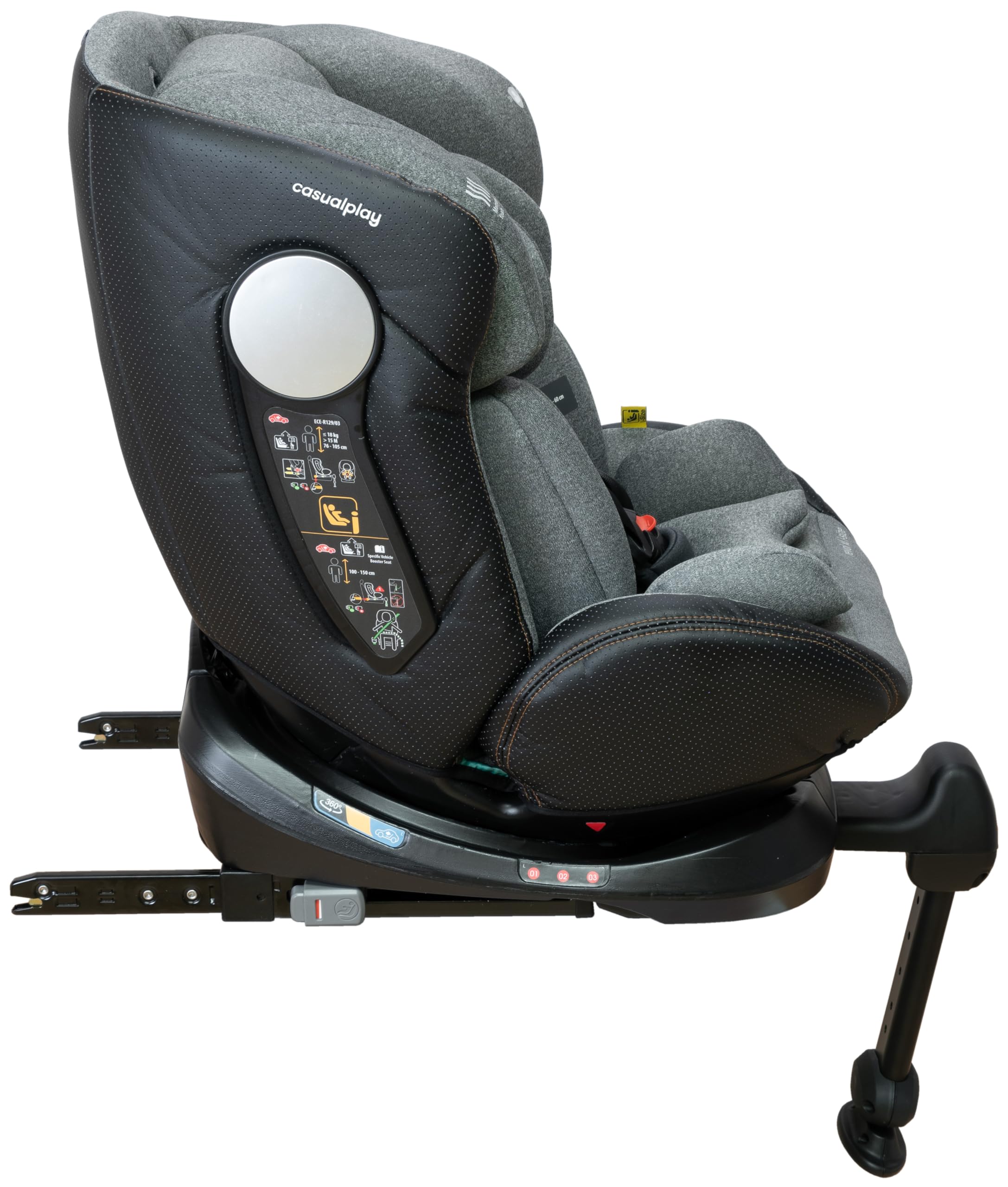 Siège auto Casualplay Revol XL I-SIZE 360° pivotant 0+/1/2/3 - LIGTH GREY