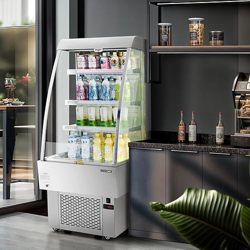 Vista 63 de Wilprep Refrigerador comercial, 22.4 pies cúbicos Refrigerador vertical con pantalla de bebidas con iluminación LED, enfriador comercial de puerta