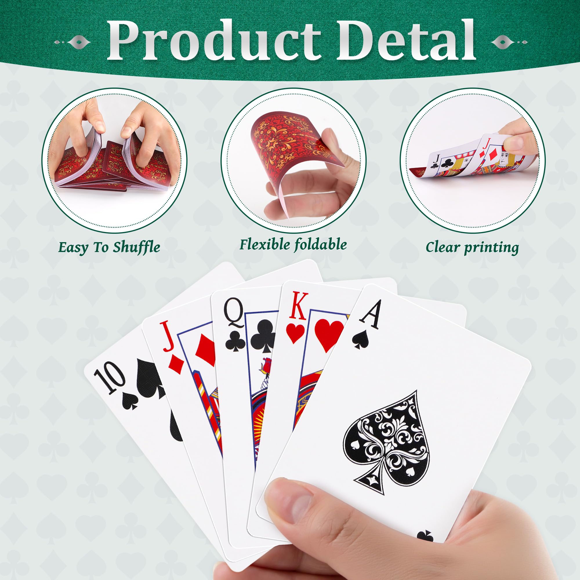 Aomaic Playing Cards 2 Pack Standard Index Playing Card Premium Poker Set Card Games for Adults Deck of Playing Cards for Travel Camping Family Games Night Party Games - Image 3