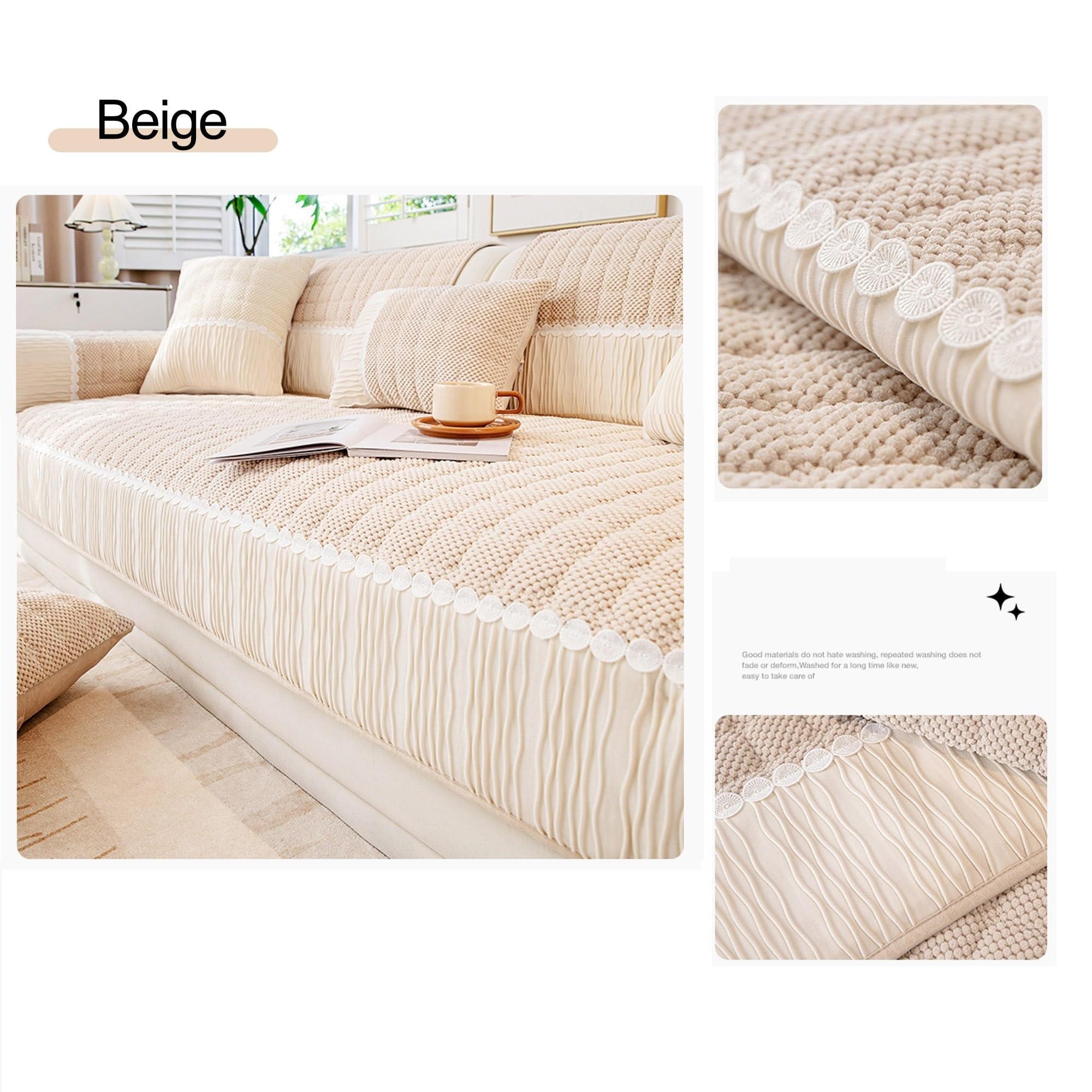 Housse de Canapé D'angle Protege Canape Angle Couvre Canapé Protection Canapé Chien Couverture Canape Jete de Canape Antidérapant Funny Fuzzy Couch Cover (1 seule pièce/pas tous les ensembles) ( Color