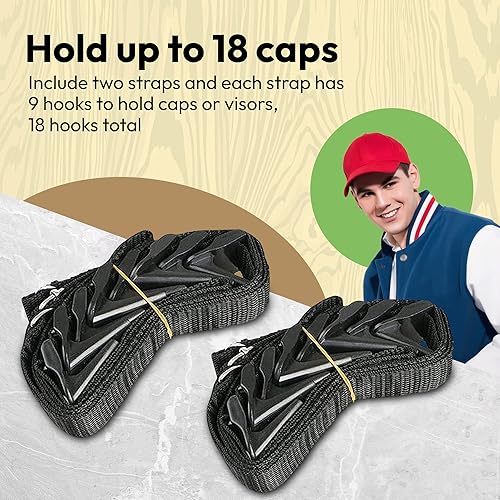 Miniatura 3 de Organizador ajustable para sombreros sobre la puerta soporte para gorra de béisbol colgador para puerta de armario estantes de almacenamiento de