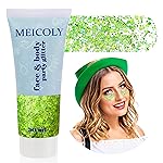 MEICOLY Lime Green Face Body Glitter,Christmas Face Glitter Stocking Stuffers,Light Green Body Glitter,St Patricks Day Accessories,Chunky Glitter Face Paint for Party Festival Halloween