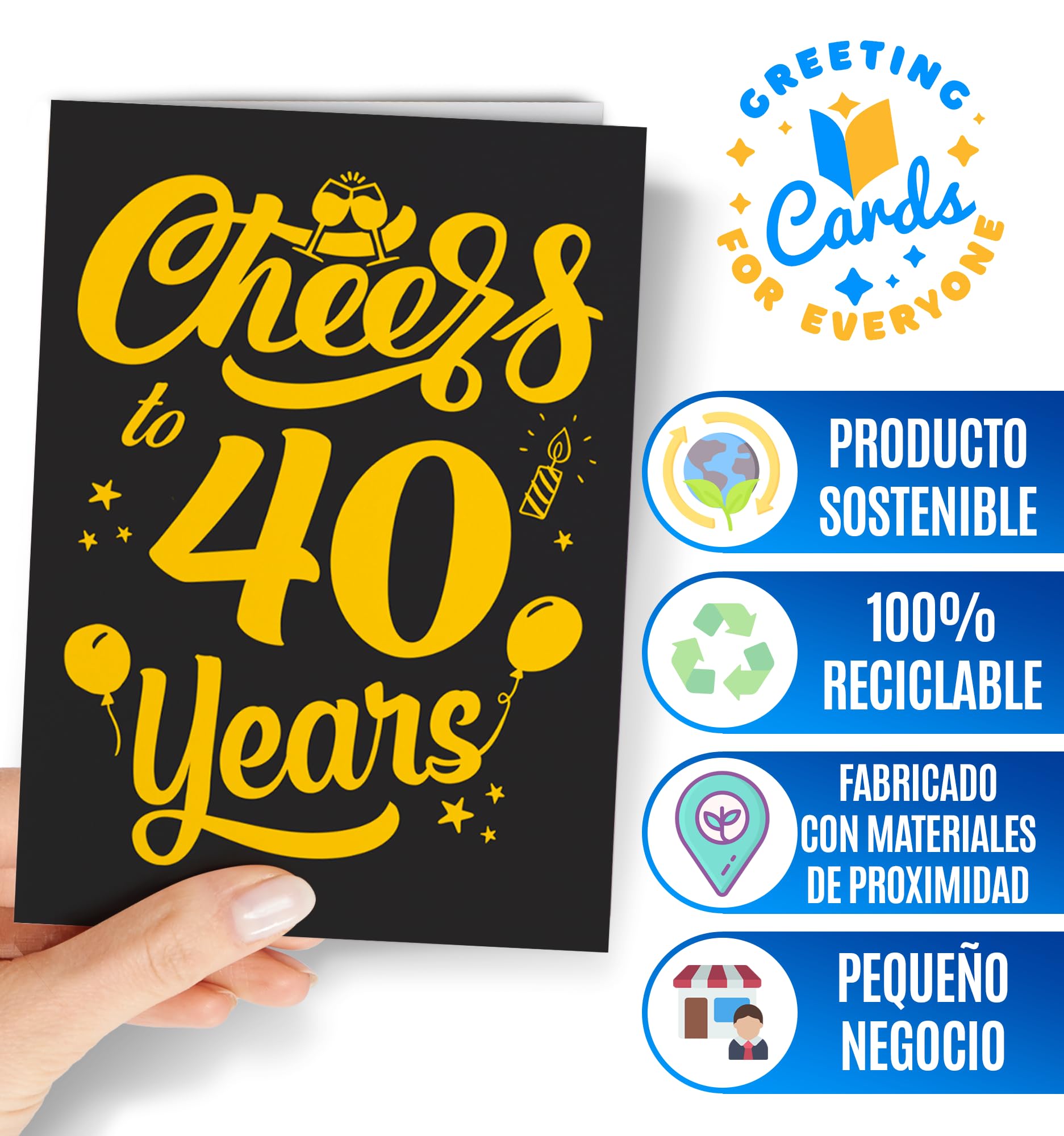 ACHICGIRL - Tarjeta Divertida De 40 Cumpleaños Para Hombres Y Mujeres, Tarjeta De Cumpleaños De 40 Años Para Mamá, Papá, Marido, Esposa, Hermano